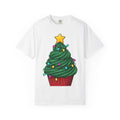 Holiday Cupcake Shirt Desserts Celebration Gift Women Comic Tee Cupcake T-Shirt Pastry Fan Cartoon Tshirt Party Graphic Playful Fairy Lights
