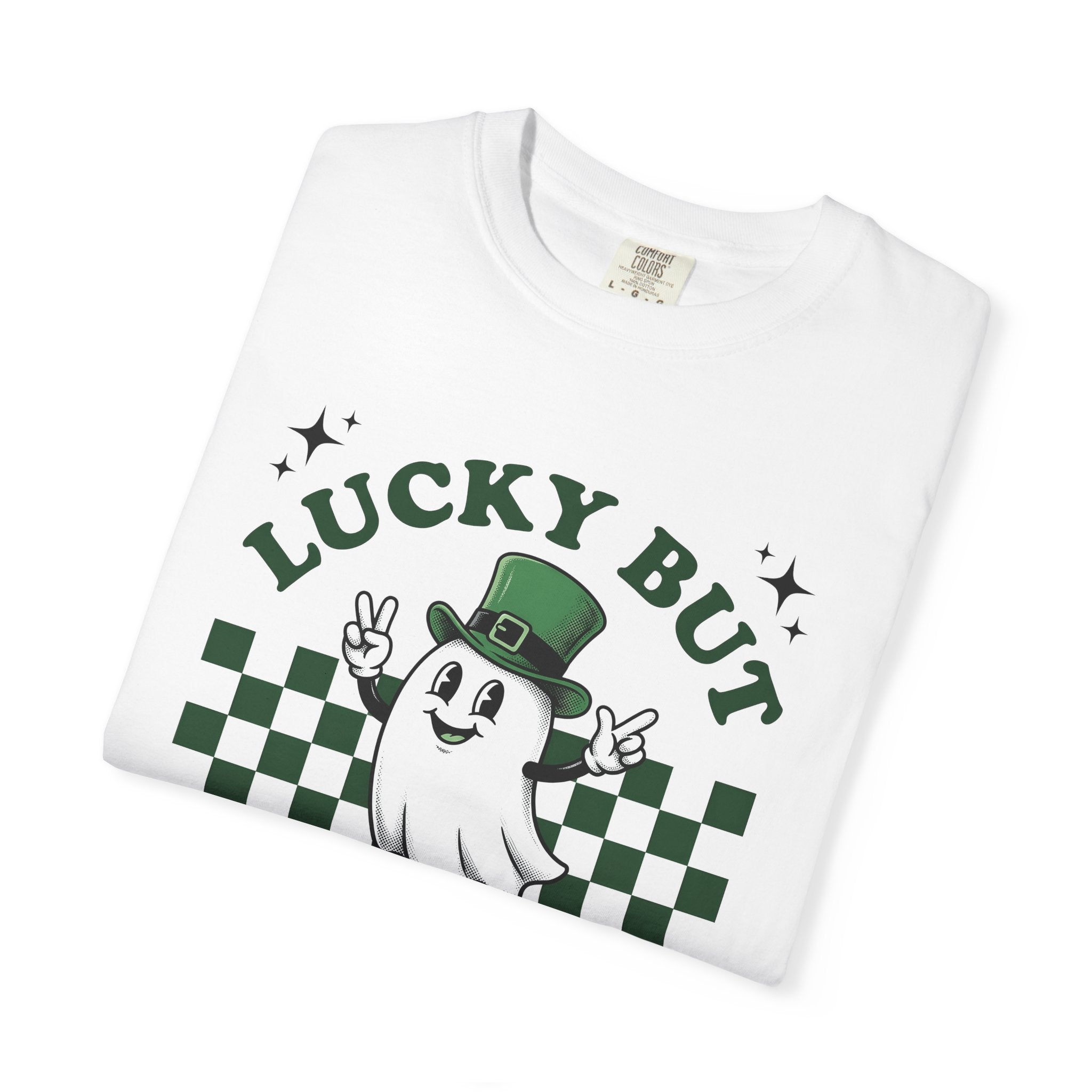 Spirit Cap Shirt St Patrick's Day Jokes Gift Women Comic Tee Luck Cap T-Shirt Shamrock Fan Cartoon Tshirt Pun Graphic Vintage Chessboard