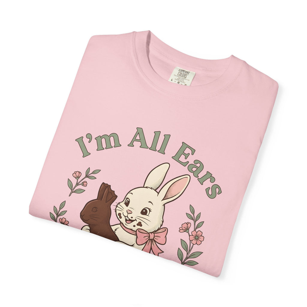 Chocolate Hare Shirt Easter Critter Gift Women Antique Tee Bunny T-Shirt Easter Fan Vintage Tshirt Creature Graphic Cartoon Blossom Tshirt