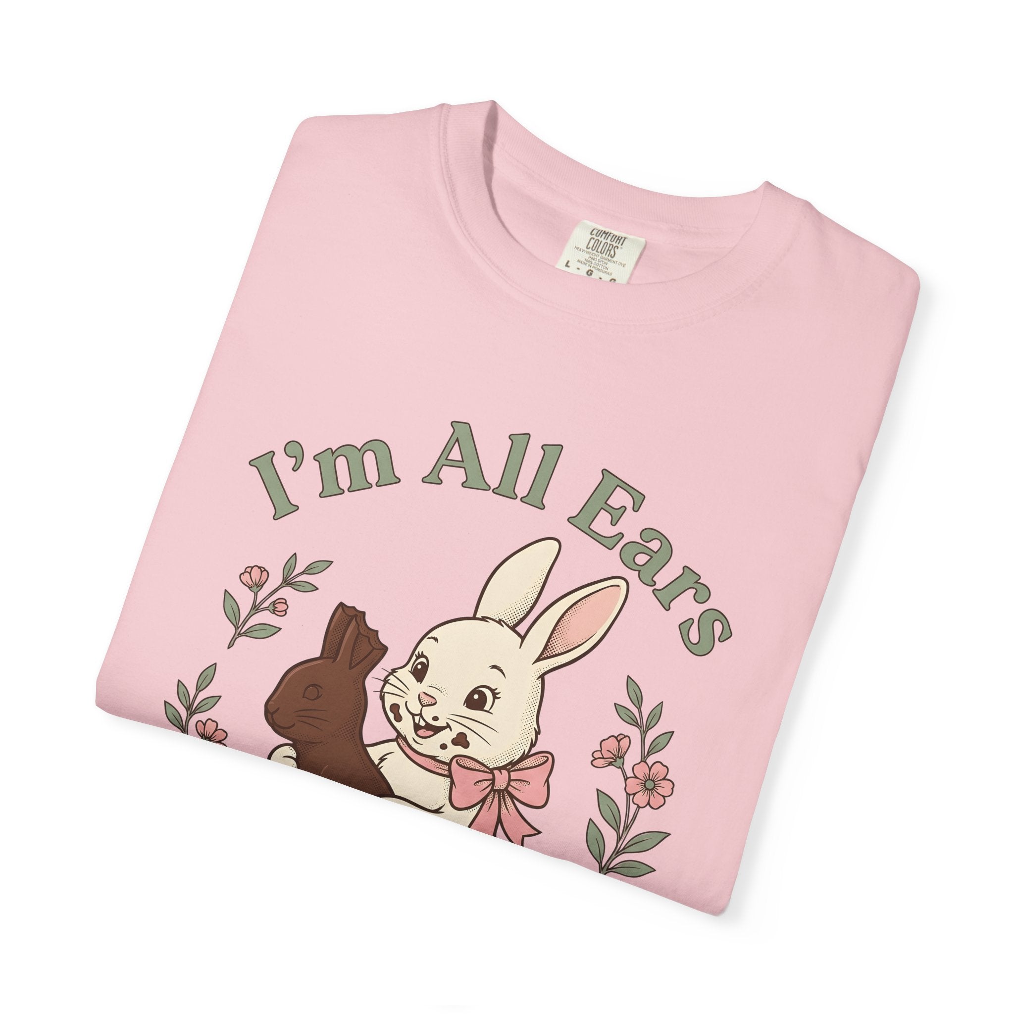 Chocolate Hare Shirt Easter Critter Gift Women Antique Tee Bunny T-Shirt Easter Fan Vintage Tshirt Creature Graphic Cartoon Blossom Tshirt