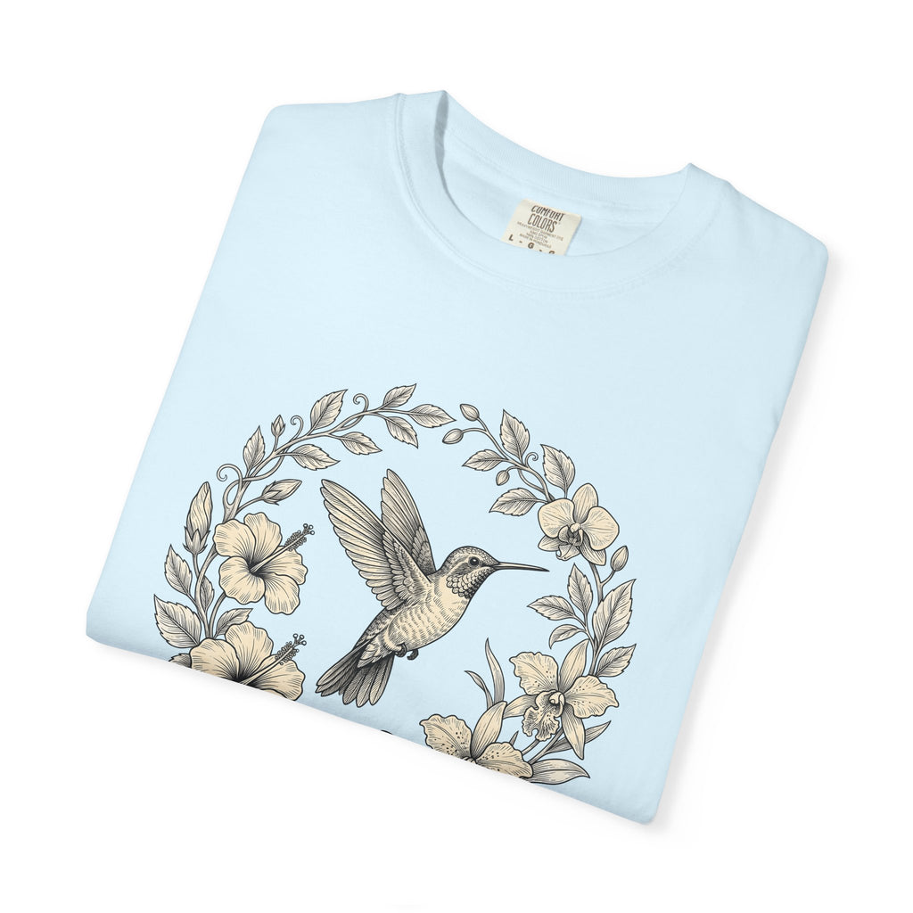 Hummingbird Ring Shirt Animals & Flowers Environment Gift Women Leafy Tee Jewelry T-Shirt Wildlife Fan Botanical Tshirt Eco Graphic Antique