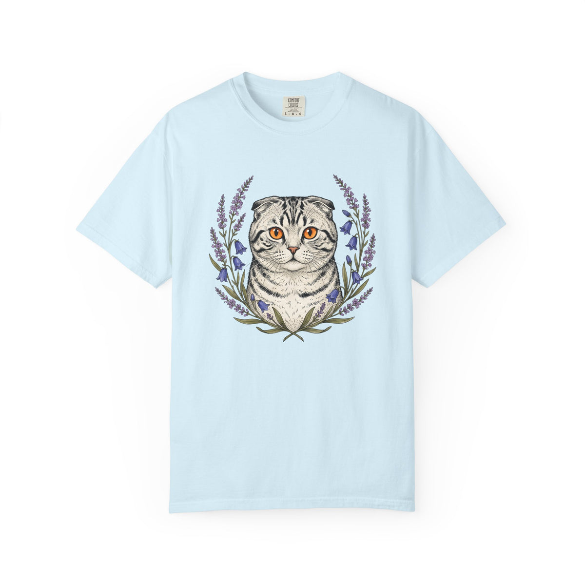 Striped Cat Shirt Cat Botanicals Unisex Gift Sketch Tee Tabby Cat T-Shirt Cat