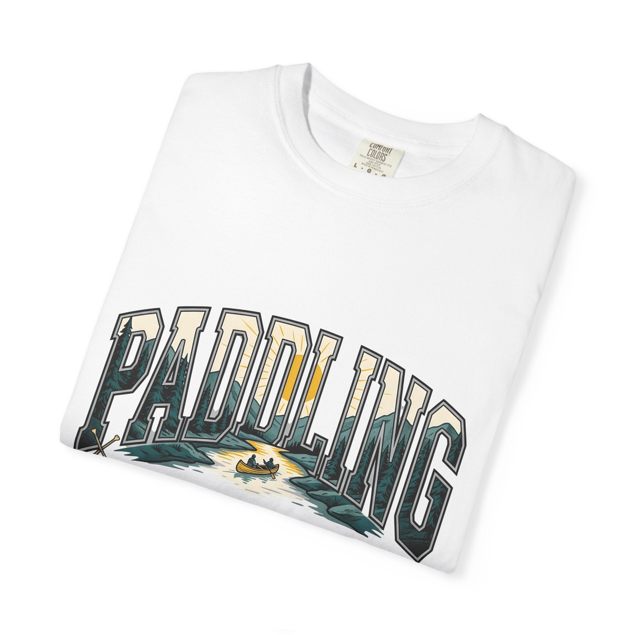 Kayak Stream Shirt Sports Outdoors Gift Women Retro Tee Canoe T-Shirt Athlete Fan Vintage Tshirt Nature Graphic Hand Drawn Oars Tshirt