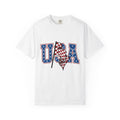 Checkered Banner Shirt America Cars Gift Women Classic Americana Tee Bunting T-Shirt American Enthusiast Vintage Tshirt Automotive Graphic