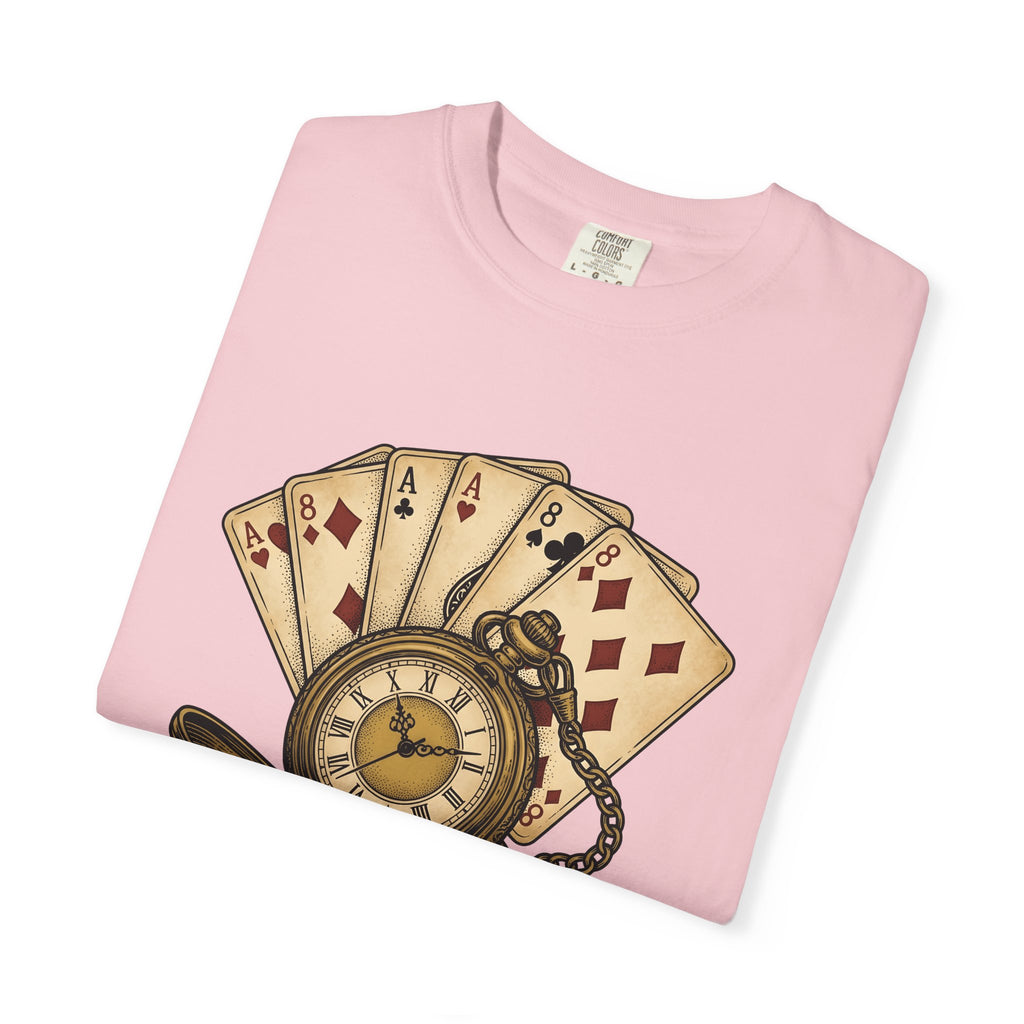 Pocket Watch Card Deck Shirt Poker Betting Gift Women Old Fashioned Tee Playing Card T-Shirt Gambler Fan Vintage Tshirt Wagering Graphic