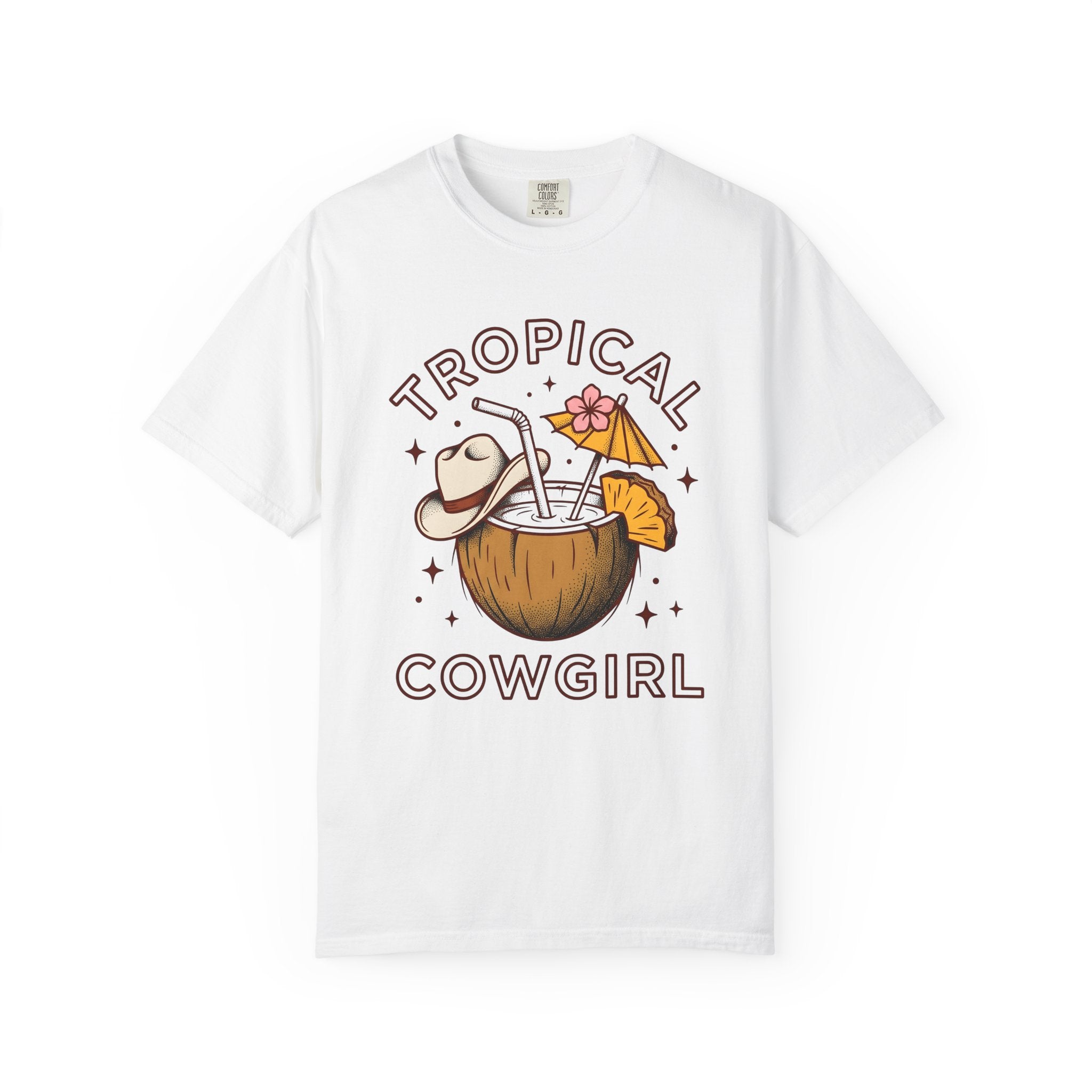 Coconut Beverage Shirt Cowgirl Beach Gift Women Classic Tee Coconut Drink T-Shirt Cowgirl Fan Retro Tshirt Coastal Graphic Doodle Cowboy Cap