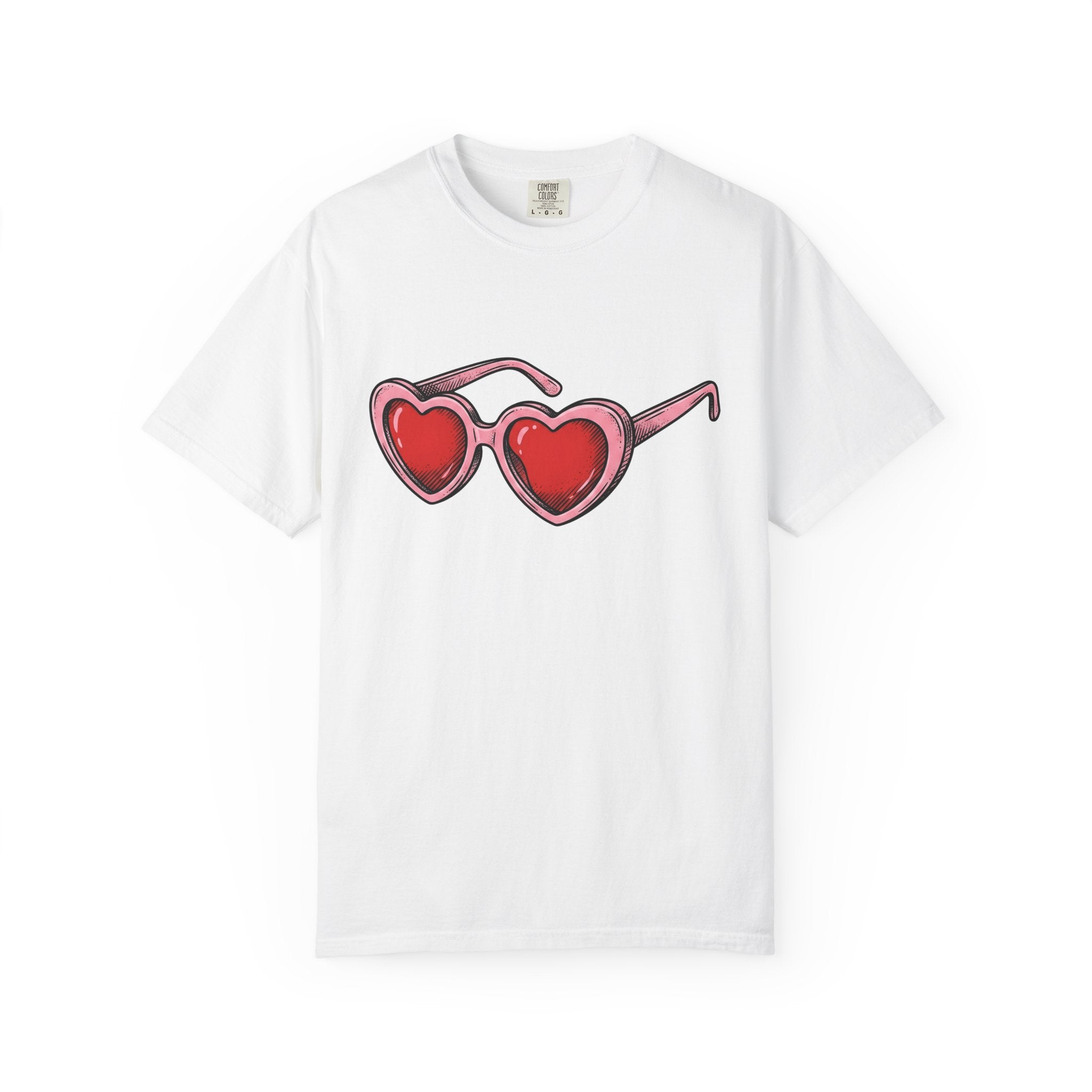 Valentine Sunglasses Shirt Valentine Affection Gift Women Line Art Tee Shades T-Shirt Valentine Fan Minimalist Tshirt Love Graphic Cartoon