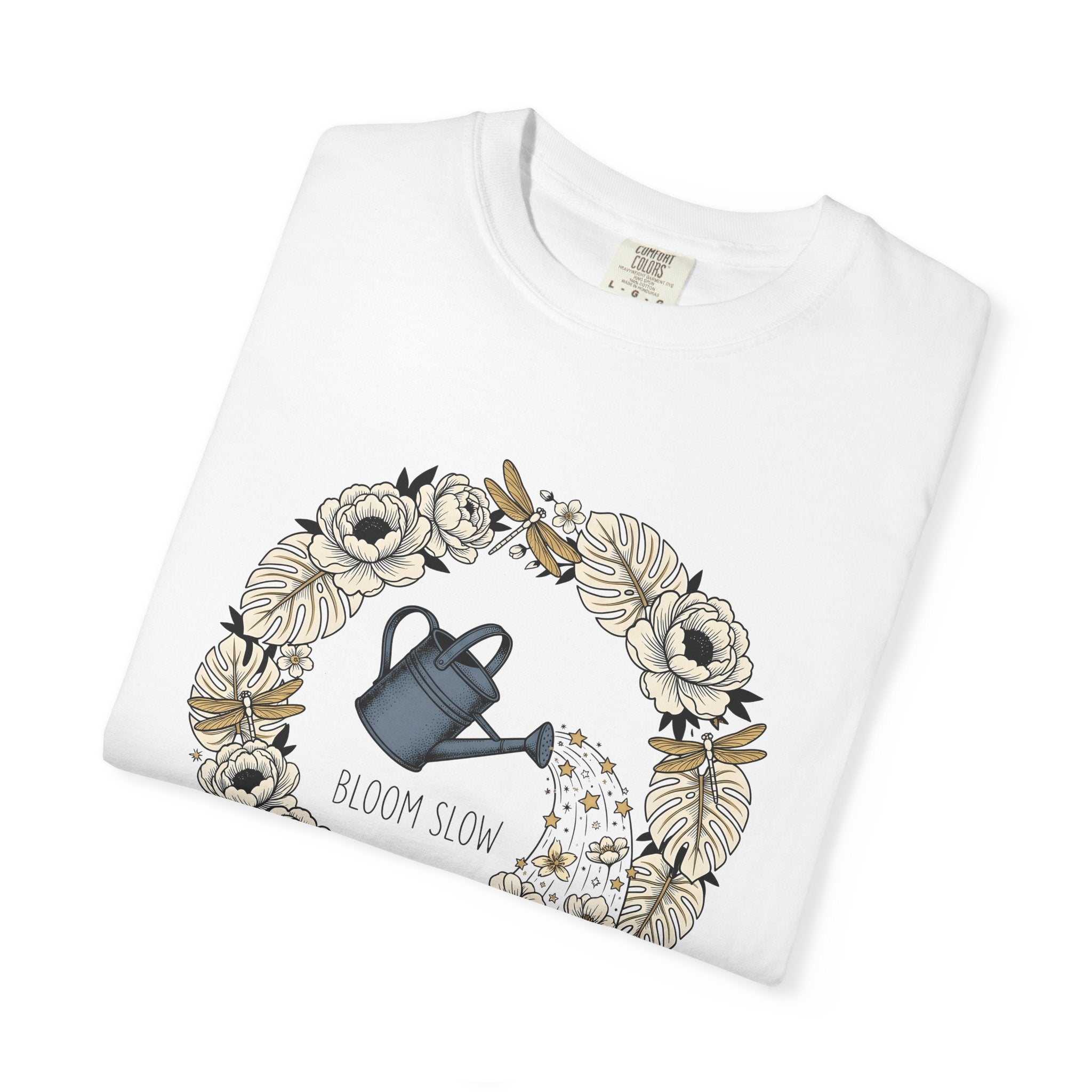 Flower Wreath Shirt Floral Plants Gift Women Floral Tee Wreath T-Shirt Flower Fan Floral Art Tshirt Greenery Graphic Retro Garden Watering