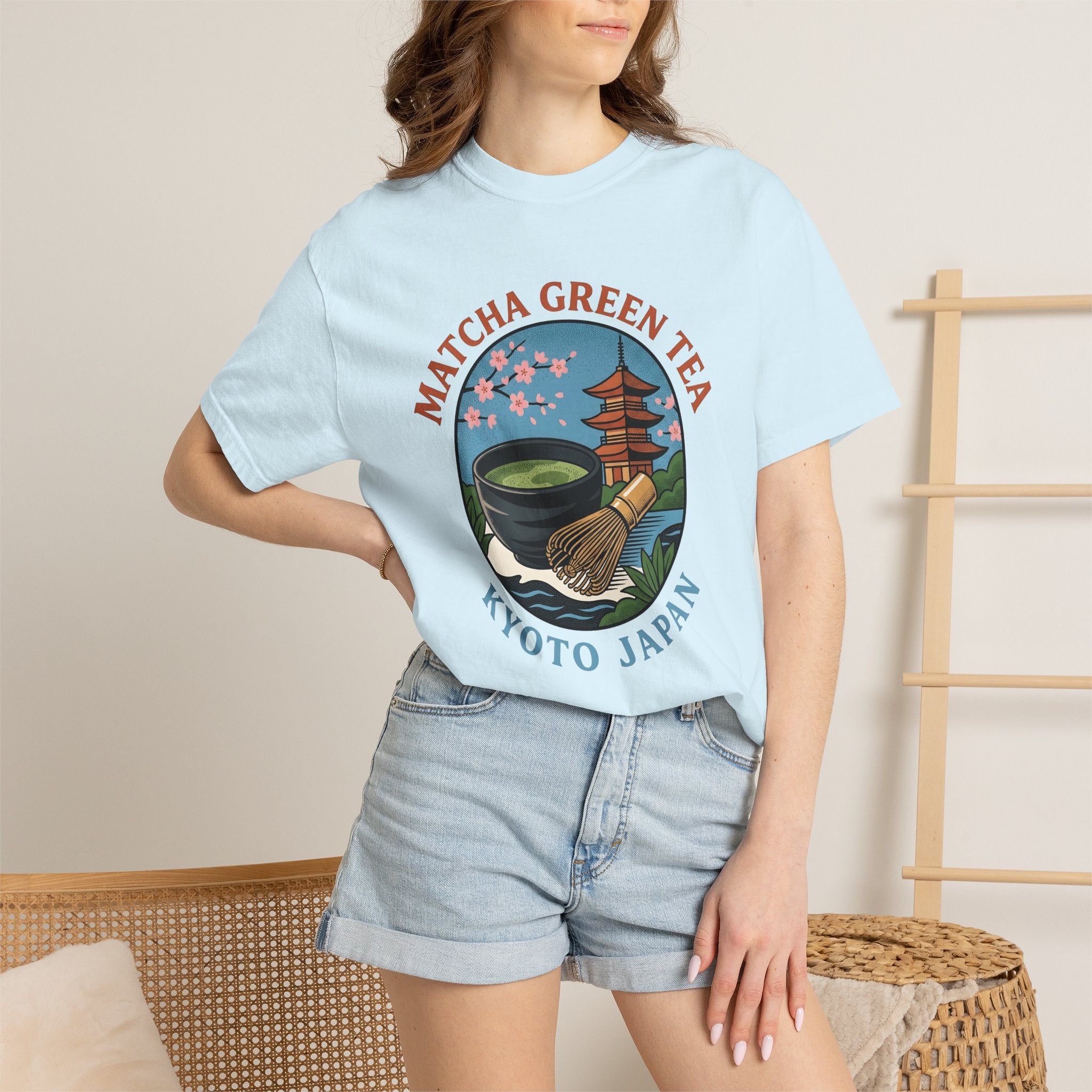 Matcha Tea Bowl Shirt Drinks Japan Gift Women Vintage Tee Tea Bowl T-Shirt Beverage Fan Tea Cup Tshirt Japanese Graphic Retro Cherry