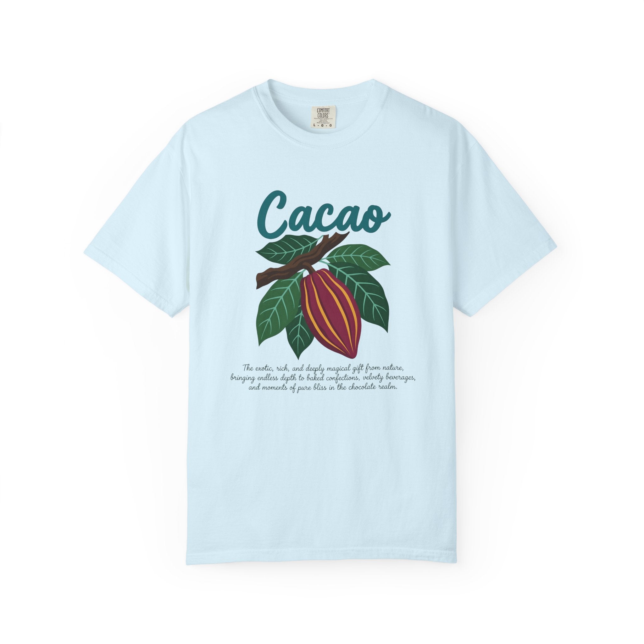 Cacao Fruit Shirt Desserts Confectionery Gift Women Flower Tee Cocoa T-Shirt Pastry Fan Floral Tshirt Candy Graphic Antiqued Leaf Tshirt