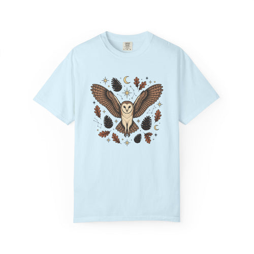 Barn Owl Shirt Animals Outdoors Gift Women Tribal Tee Owl T-Shirt Wildlife Enthusiast Primitive Tshirt Nature Graphic Antique Pinecone