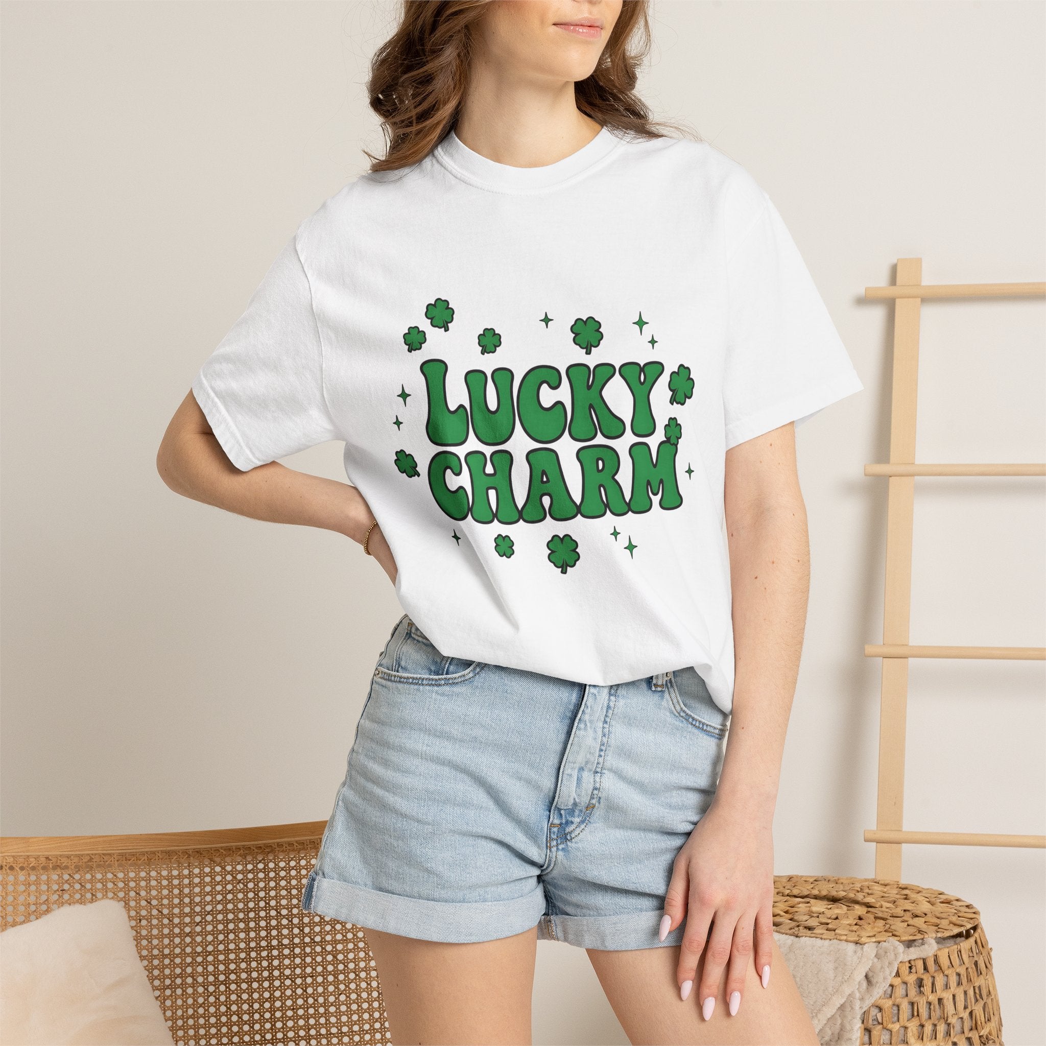 Clover Graphic Shirt St. Patrick's Day Festival Gift Women Heavy Tee Shamrock T-Shirt Irish Fan Celtic Tshirt Celebration Graphic Classic