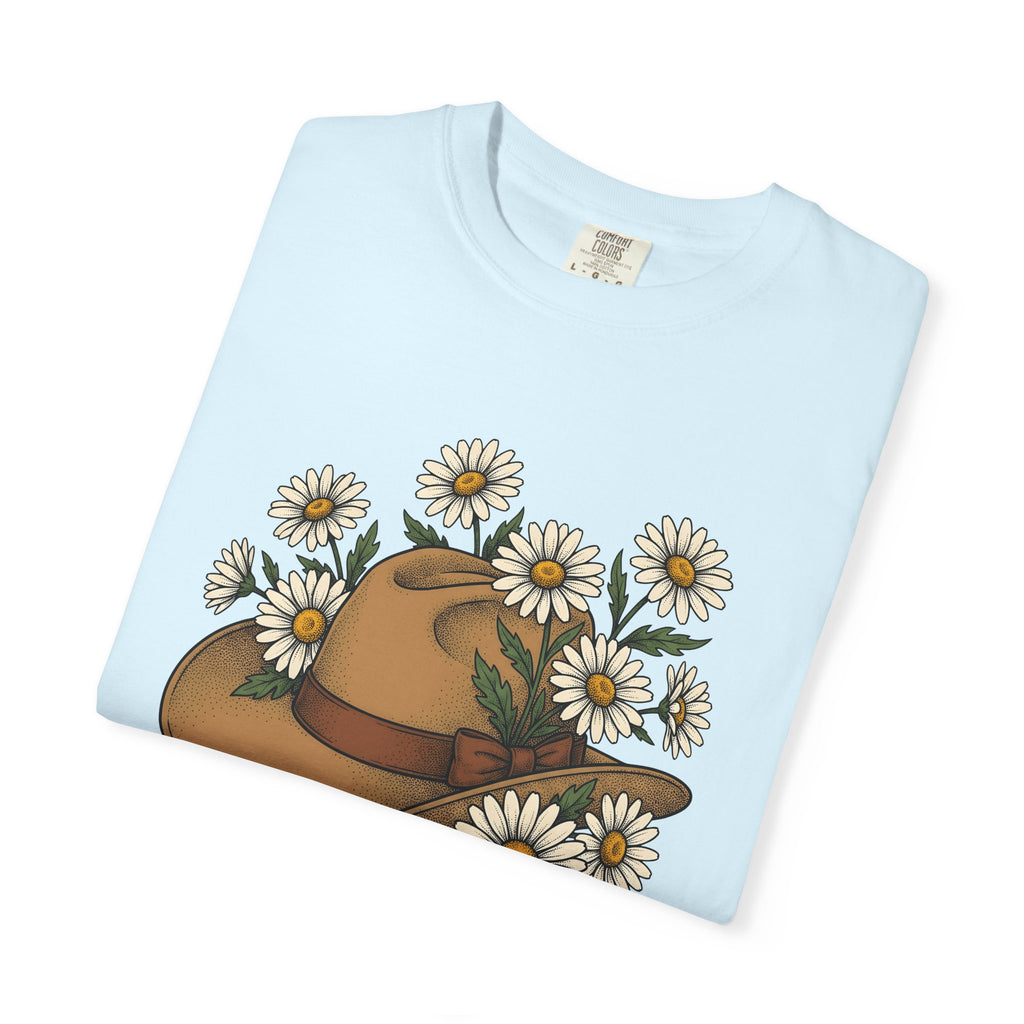 Cowboy Hat Shirt Cowgirl Flower Gift Women Folk Tee Stetson T-Shirt Rodeo Fan Country Tshirt Floral Graphic Antique Blossom Tshirt