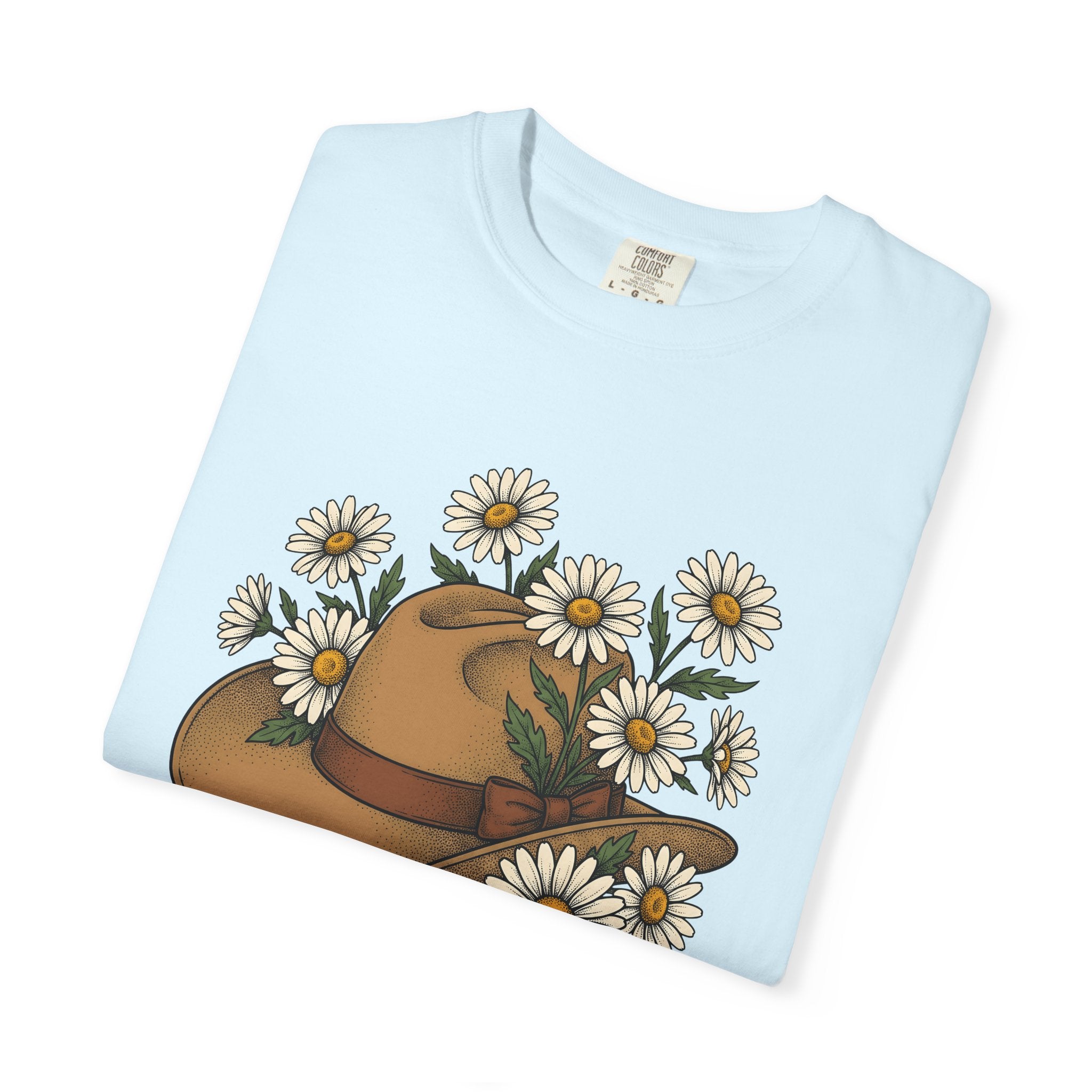 Cowboy Hat Shirt Cowgirl Flower Gift Women Folk Tee Stetson T-Shirt Rodeo Fan Country Tshirt Floral Graphic Antique Blossom Tshirt
