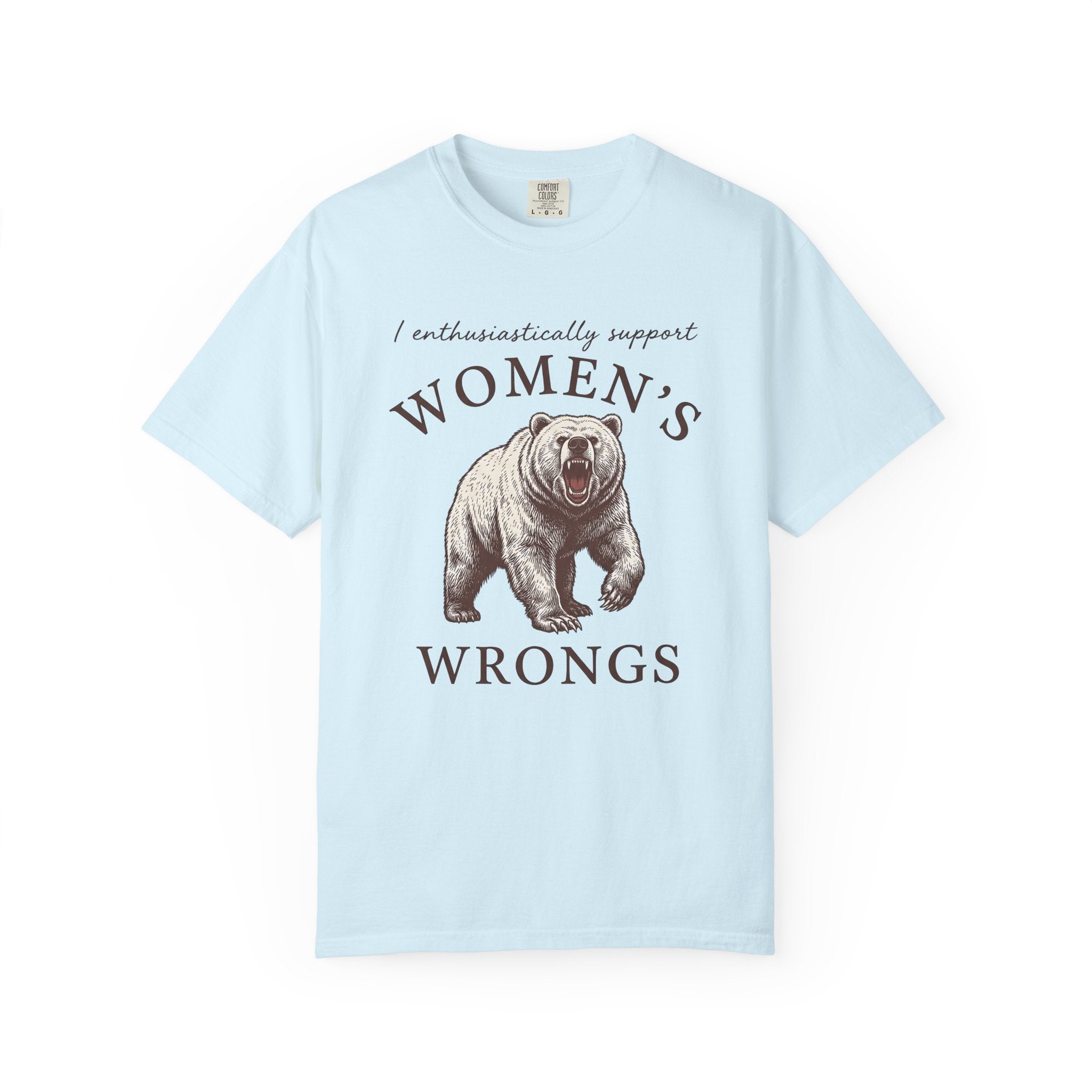 Brown Bear Shirt Funny Equality Gift Women Retro Tee Grizzly T-Shirt Humor Fan Vintage Tshirt Feminist Graphic Sketch Growling Tshirt