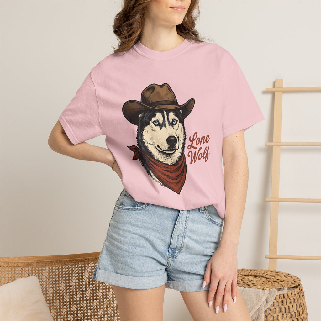 Siberian Husky Shirt Dog Rodeo Gift Women Classic Tee Husky T-Shirt Dog Fan Vintage Tshirt Rodeo Graphic Ink Neckerchief Tshirt