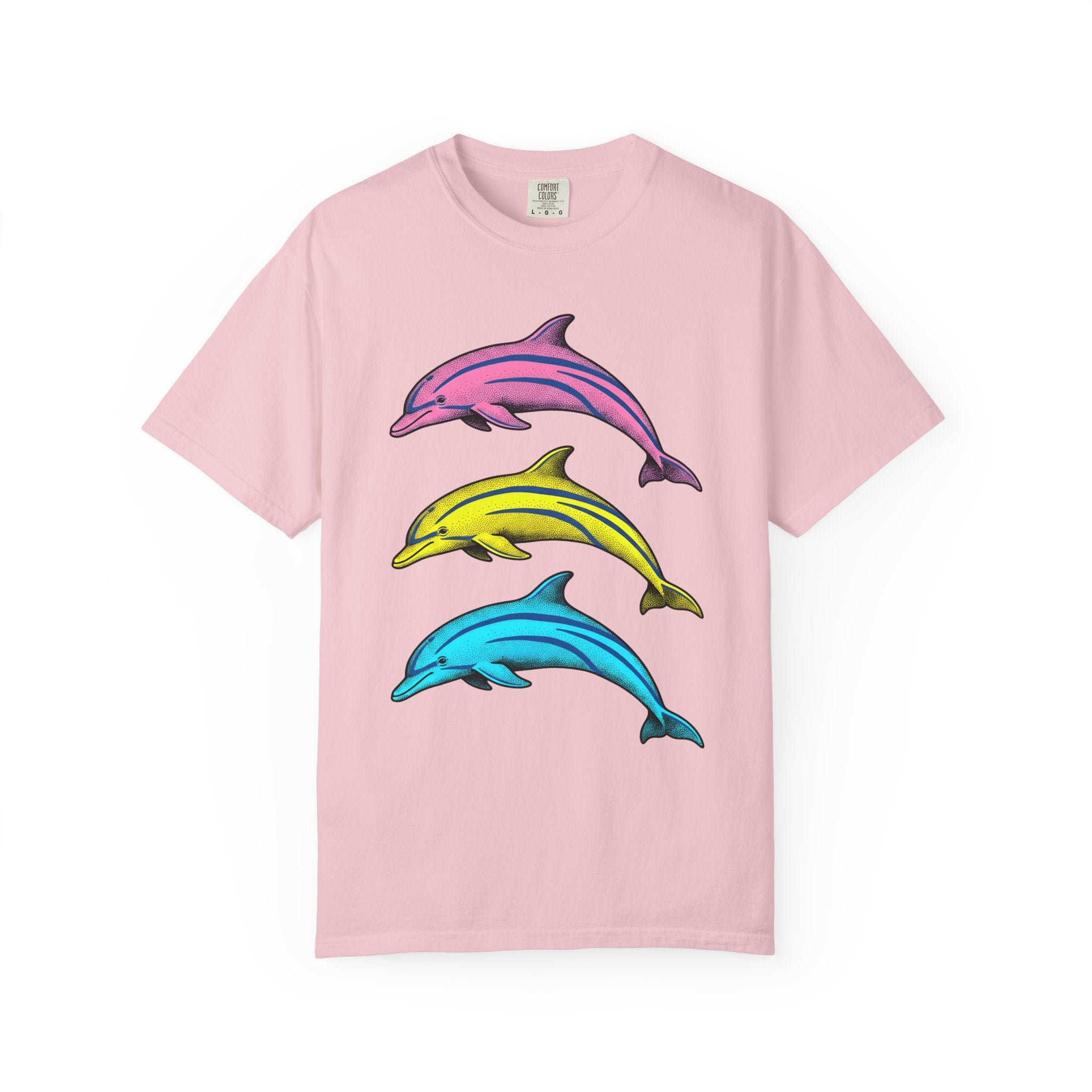 Colorful Dolphins Shirt Cottagecore Animal Gift Women Pop Art Tee Dolphin T-Shirt Home Decor Fan Orca Tshirt Wildlife Graphic Retro Ocean
