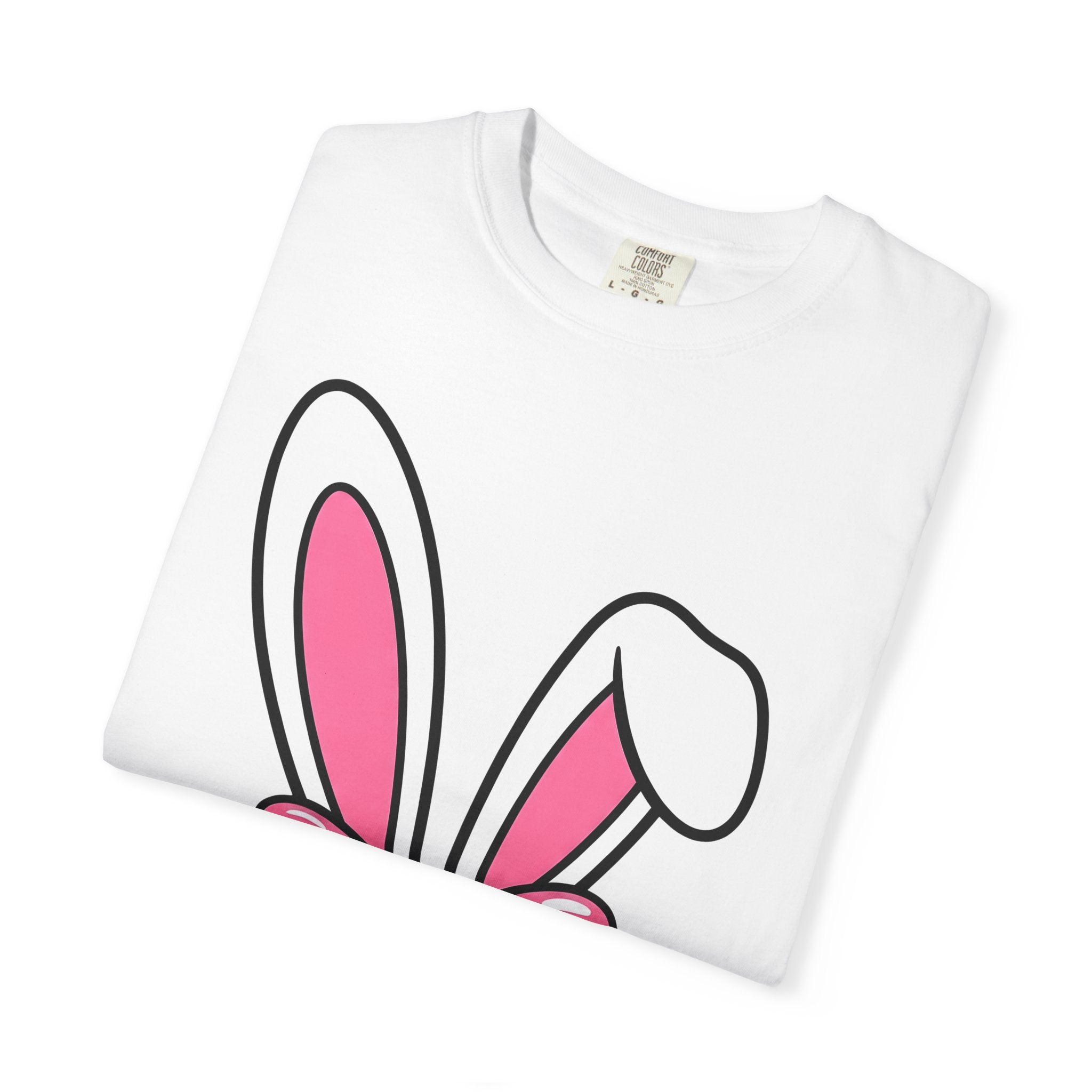 Bunny Ears Shirt Easter Animal Gift Women Cartoon Tee Rabbit Ears T-Shirt Easter Fan Bunny Tshirt Cute Graphic Simple Animal Illustration