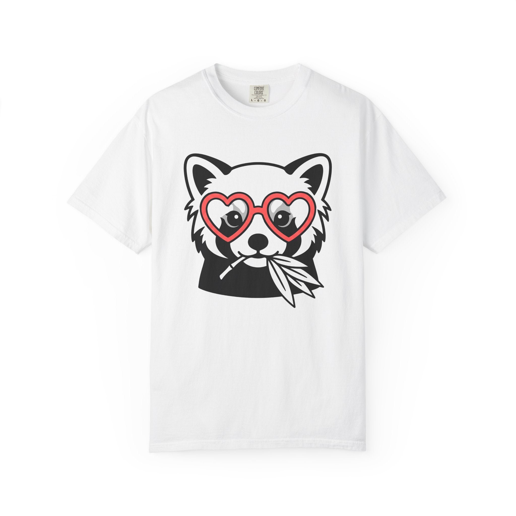 Red Panda Shirt Valentine Animal Gift Women Cartoon Tee Panda T-Shirt Cupid Fan Cute Tshirt Creature Graphic Minimalist Heart Glasses Tshirt