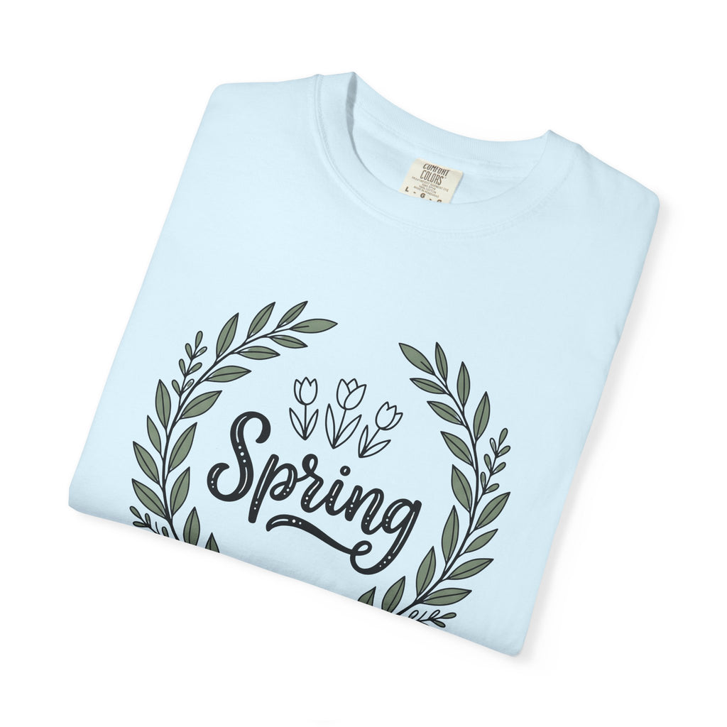 Flower Circle Shirt Spring Garden Gift Women Rustic Tee Floral Arrangement T-Shirt Springtime Fan Floral Design Yard Graphic Sketch Lilies