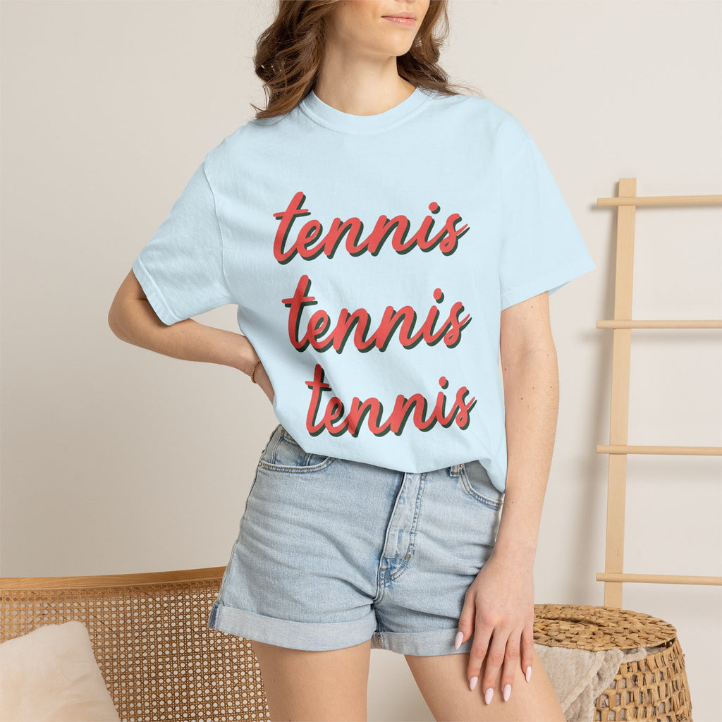 Tennis Font Shirt Tennis Player Gift Women Old School Tee Typography T-Shirt Tennis Fan Vintage Tshirt Athlete Graphic Basic Multi-Layer