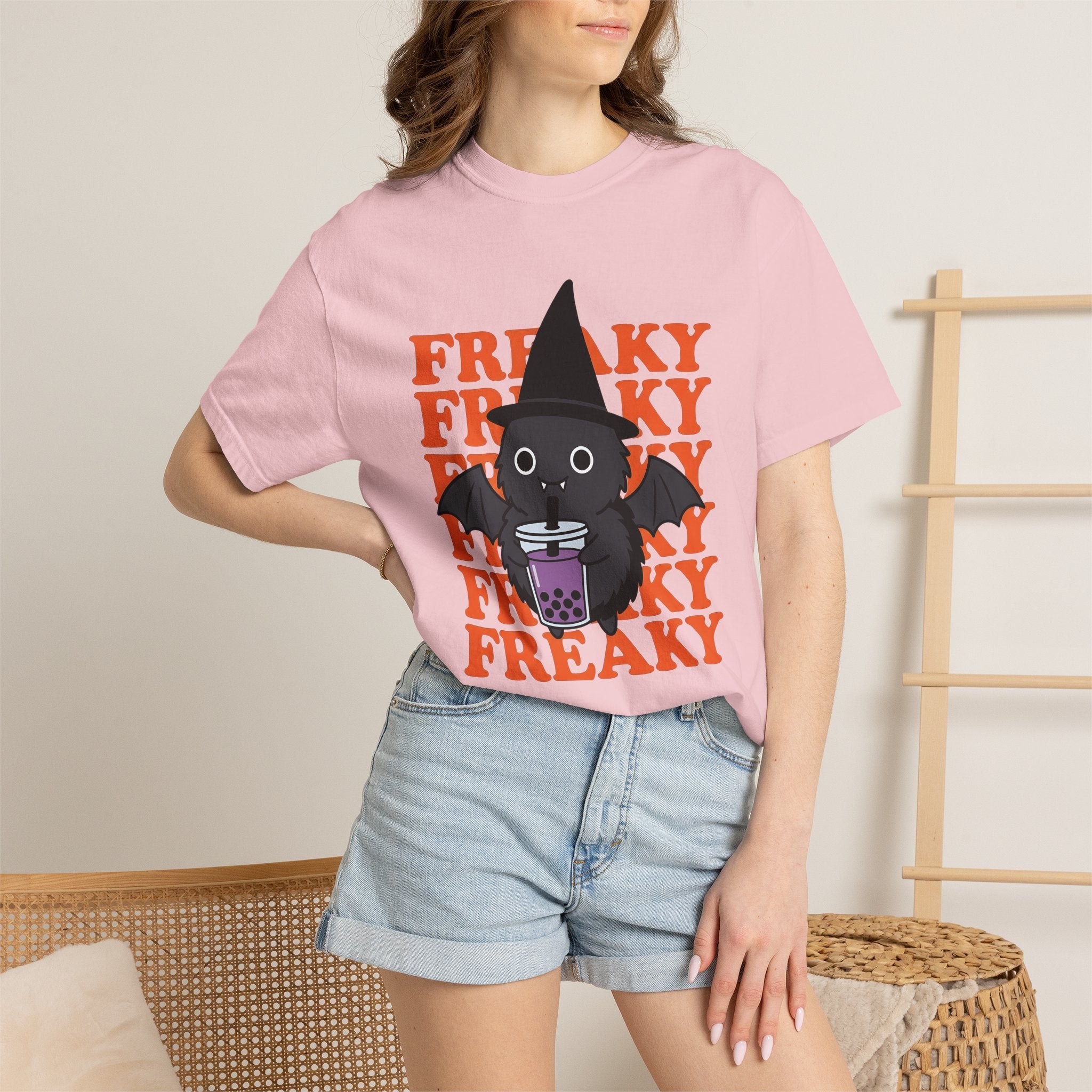Spooky Witch Shirt Halloween Eerie Gift Women Cartoon Tee Witch T-Shirt Horror Fan Occult Tshirt Spooky Graphic Old School Tapioca Drink