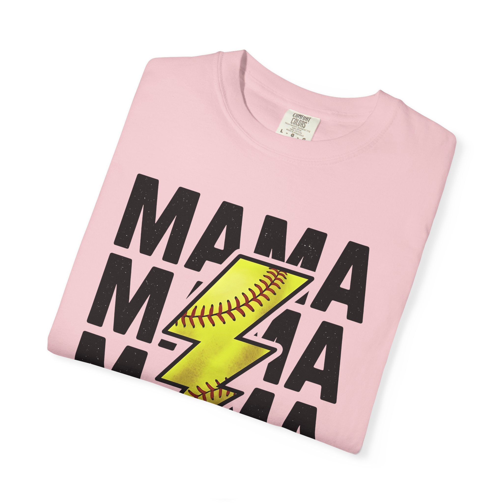 Softball Flash Bolt Shirt Moms Workout Gift Women Heavy Tee Fastpitch T-Shirt Mom Enthusiast Grunge Tshirt Fitness Graphic Retro Seam Tshirt