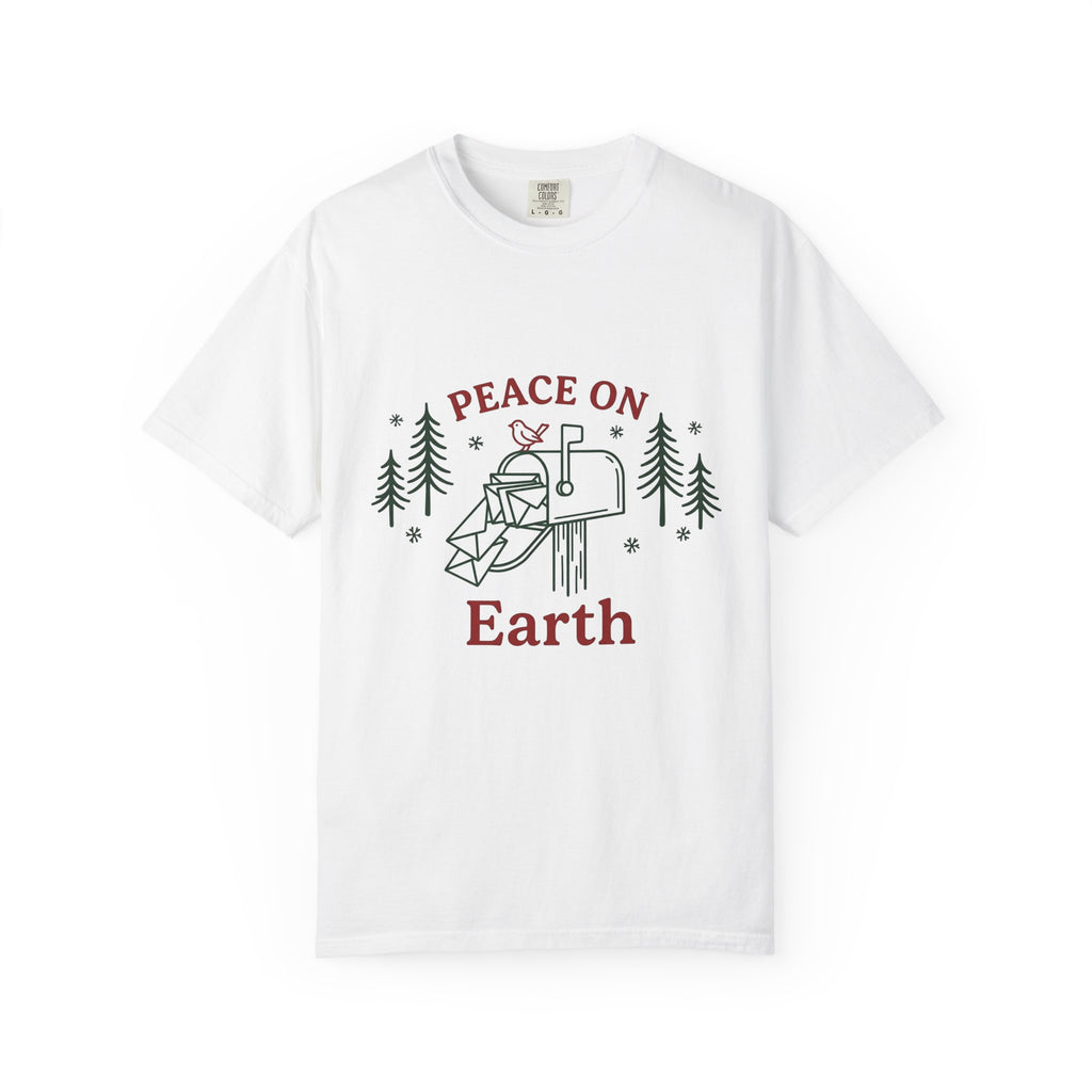 Mailbox Bird Shirt Christmas Festivity Gift Women Modern Tee Mailbox T-Shirt Holiday Fan Winter Tshirt Celebration Graphic Classic Evergreen