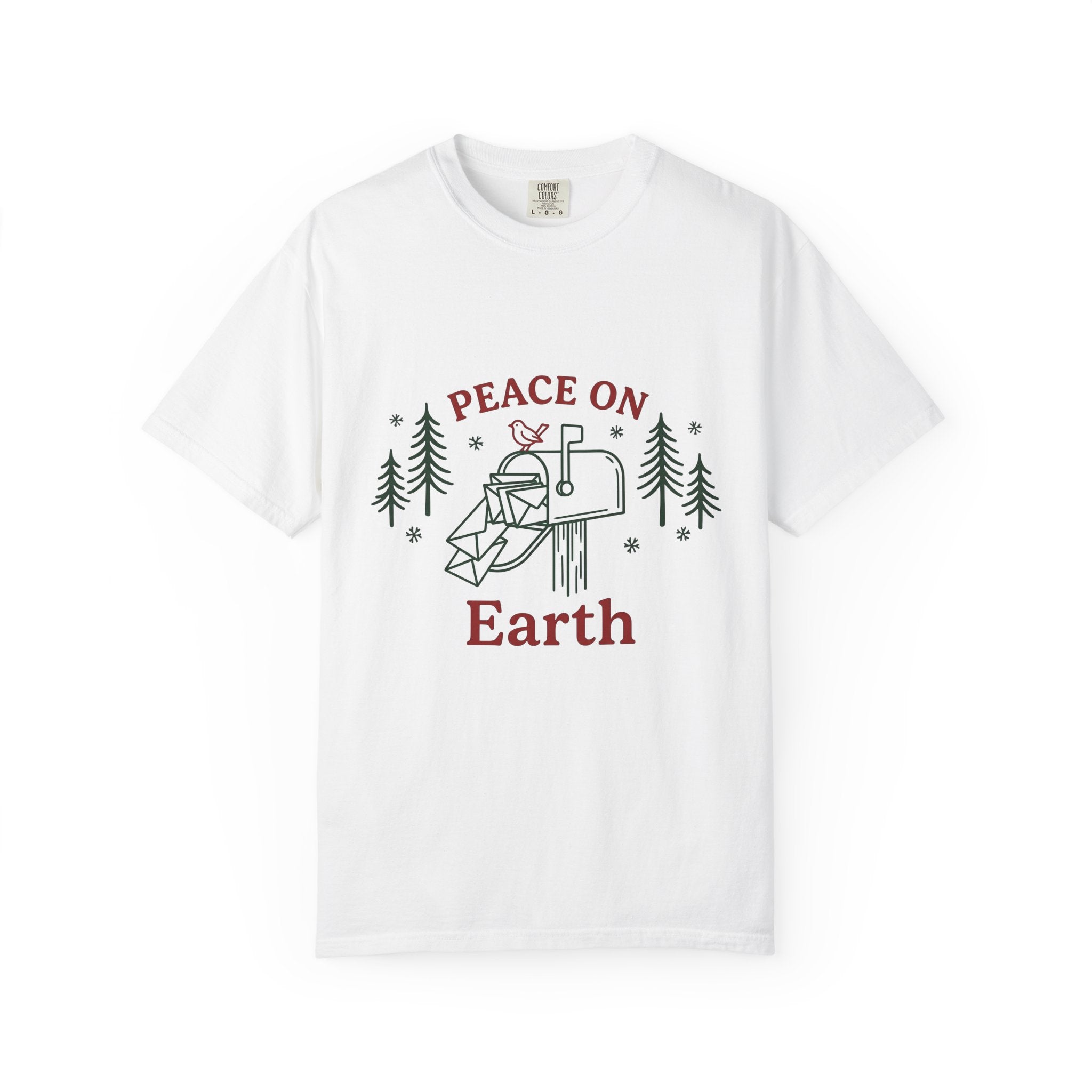 Mailbox Bird Shirt Christmas Festivity Gift Women Modern Tee Mailbox T-Shirt Holiday Fan Winter Tshirt Celebration Graphic Classic Evergreen