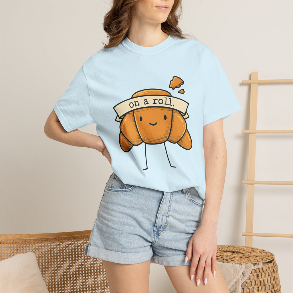 Croissant Character Shirt Desserts Breakfast Gift Women Cartoon Tee Pastry T-Shirt Sweets Fan Comic Tshirt Morning Graphic Kawaii Banner