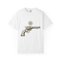 Western Pistol Shirt Cowgirl Cowboy Gift Women Retro Tee Handgun T-Shirt Cowgirl Fan Gunslinger Tshirt Cowboy Graphic Sketch Bloom Tshirt