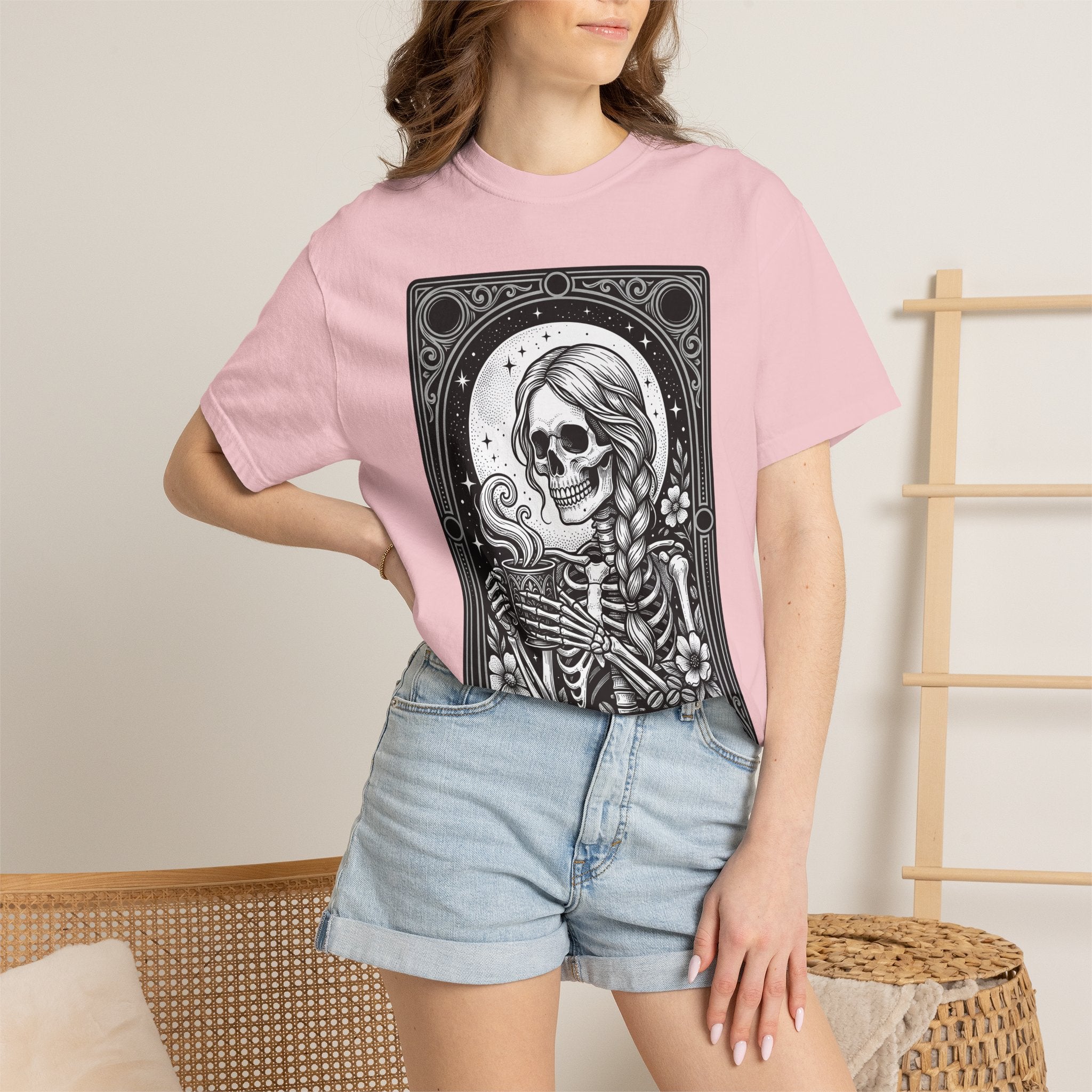 Skeleton Espresso Shirt Coffee Alternative Gift Women Line Art Tee Espresso T-Shirt Coffee Fan Minimalist Tshirt Punk Graphic Classic Roses