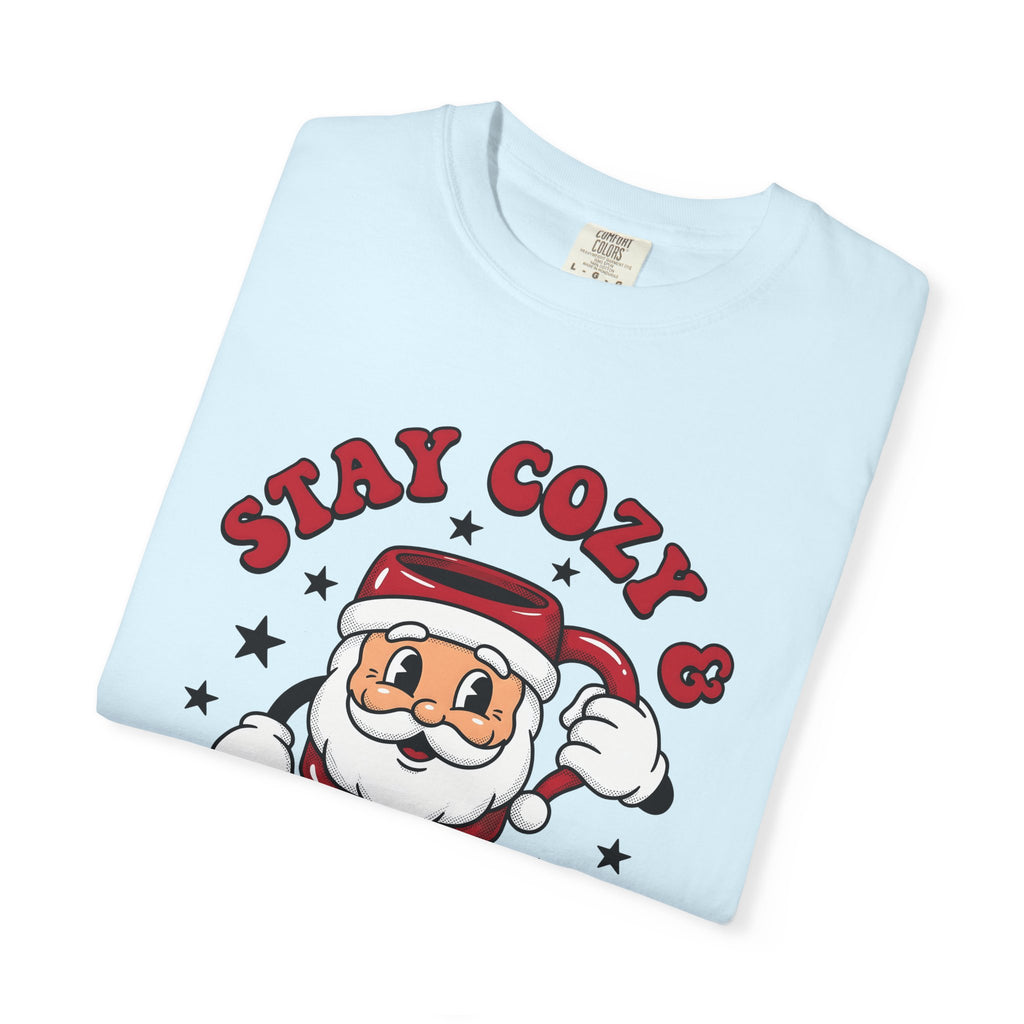 Santa Mug Shirt Christmas Coffee Gift Women Cartoon Tee Mug T-Shirt Christmas Fan Coffee Tshirt Caffee Graphic Retro Stars Tshirt