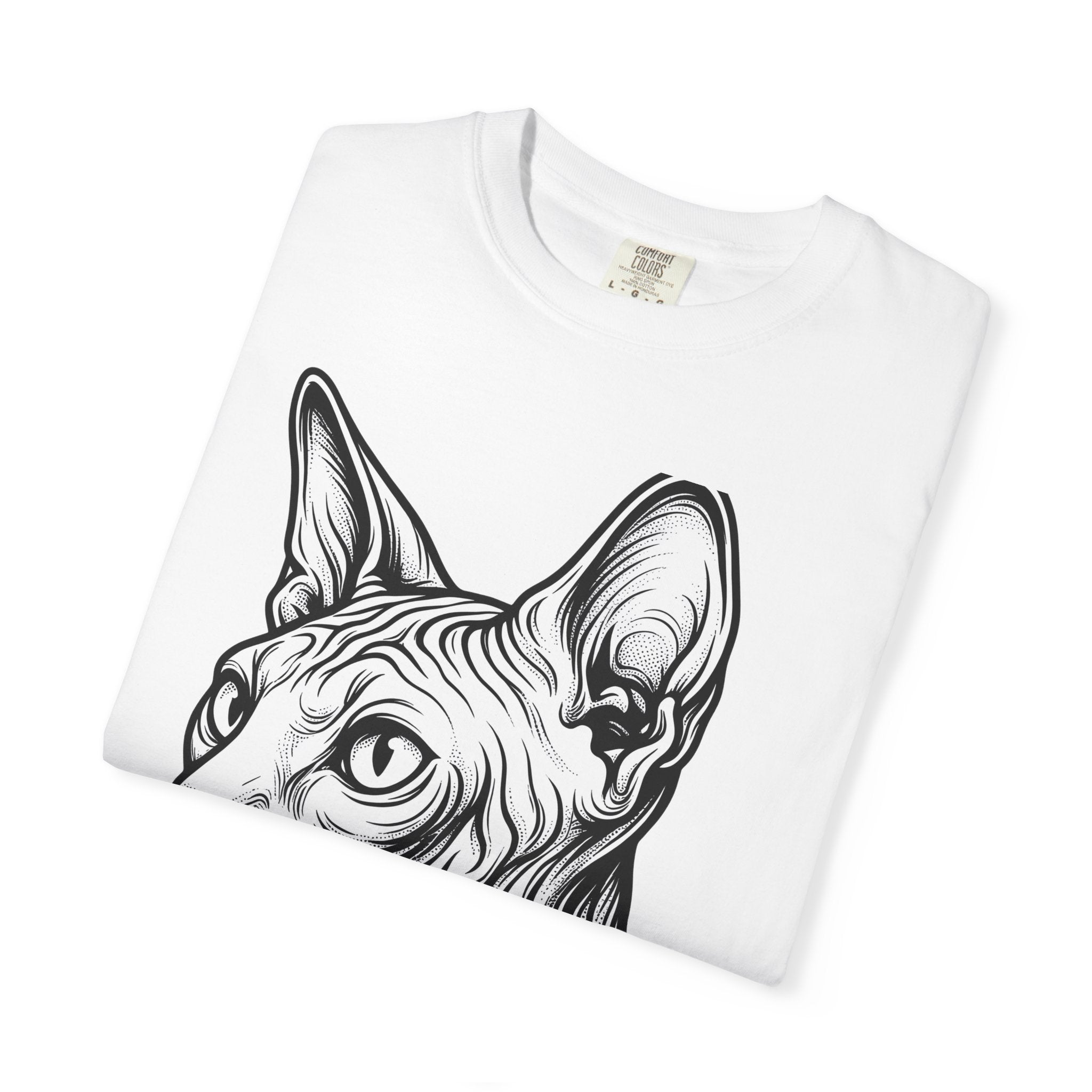 Sphynx Feline Shirt Cat Animal Gift Women Outline Tee Cat T-Shirt Cat Fan Creature Graphic Tshirt Simple Face Tshirt