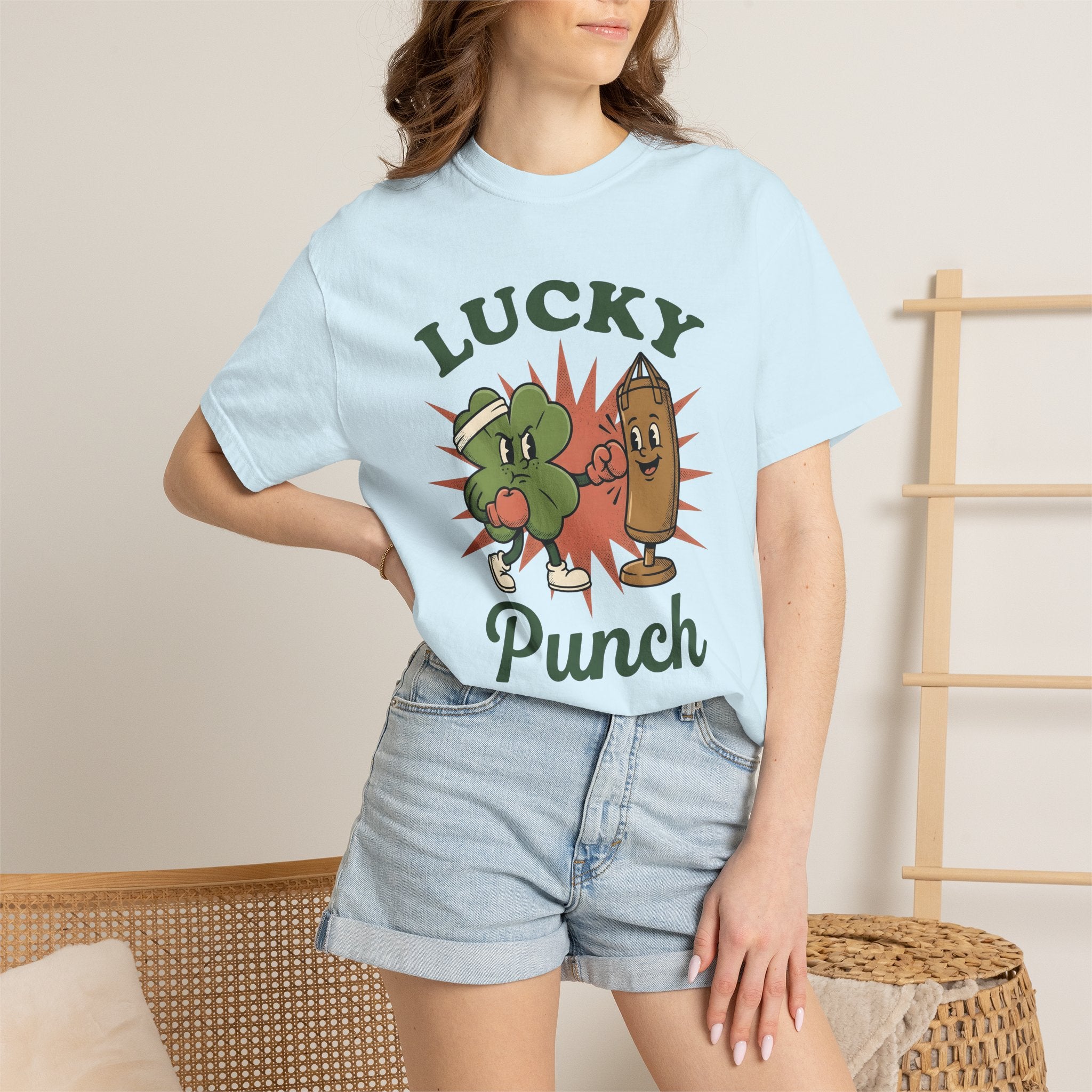 Lucky Boxer Shirt St Patrick's Day Comedy Gift Women Animated Tee Boxer T-Shirt Shamrock Fan Cartoon Tshirt Humor Graphic Sketch Boxing Bag