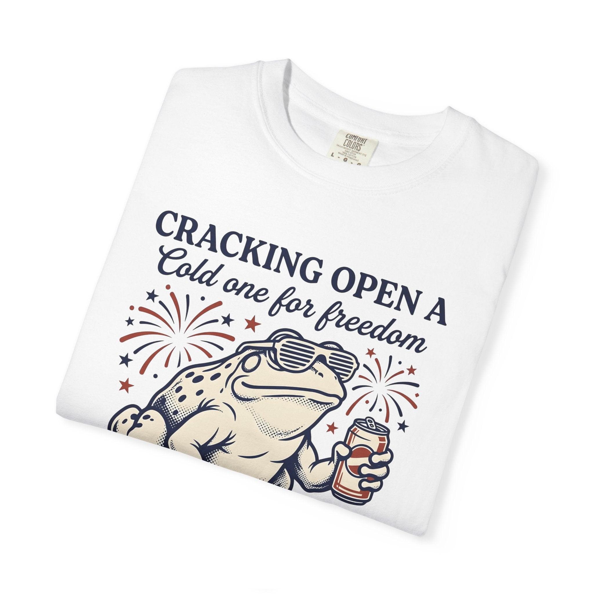 Frog Sunglasses Shirt 4th Of July Celebration Gift Women Distressed Tee Toad Sunglasses T-Shirt Independence Day Fan Vintage Tshirt Party