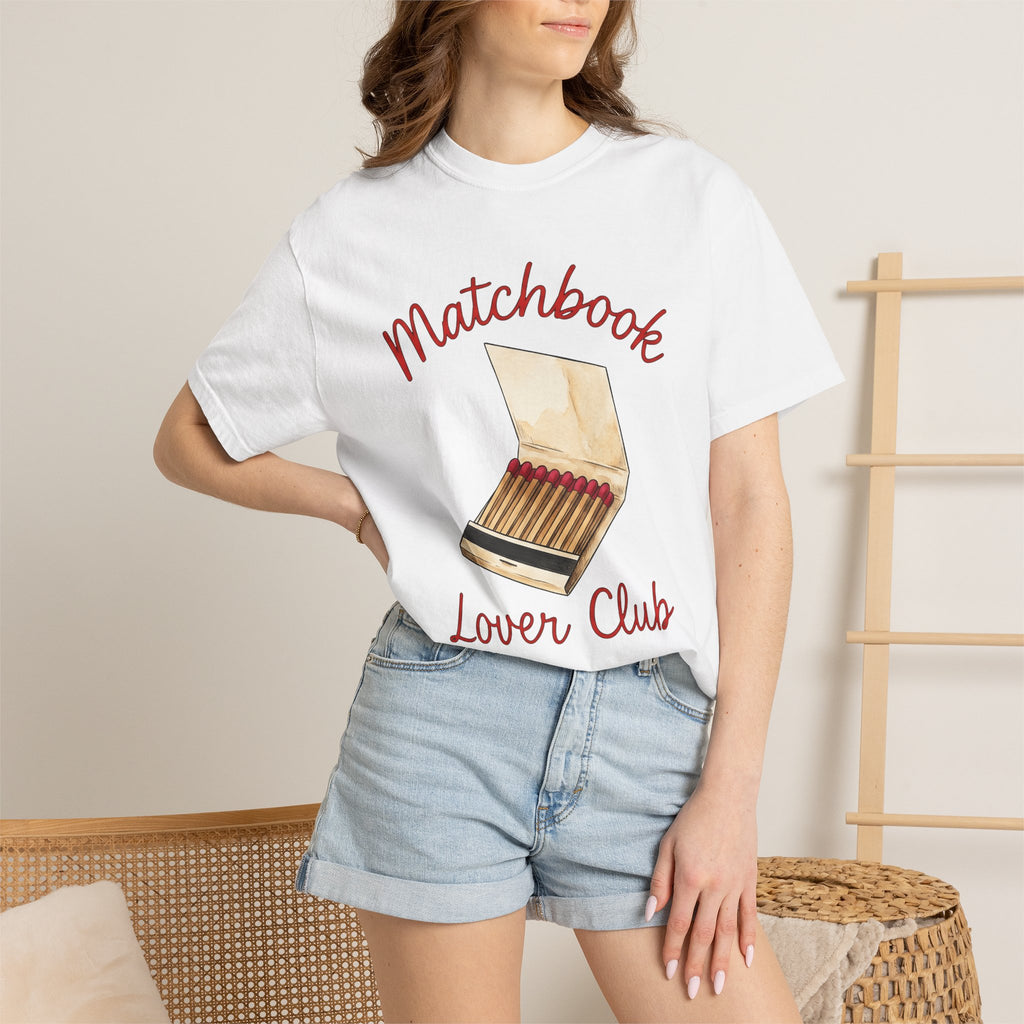 Matchbook Shirt Vintage Novelty Gift Women Sketch Tee Matchcover T-Shirt Retro Enthusiast Drawing Design Line Art Matches Tshirt