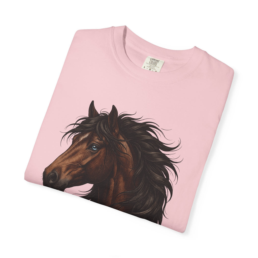 Horse Head Shirt Animals Horseback Gift Women Lifelike Tee Stallion T-Shirt Wildlife Fan Equine Graphic Tshirt Antique Long Hair Tshirt