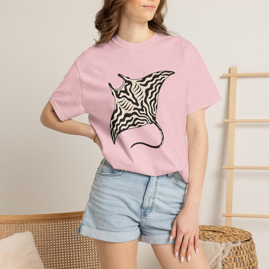 Ray Fish Shirt Ocean Fauna Gift Women Basic Tee Manta T-Shirt Marine Fan Stingray Graphic Current Wildlife Print Tshirt