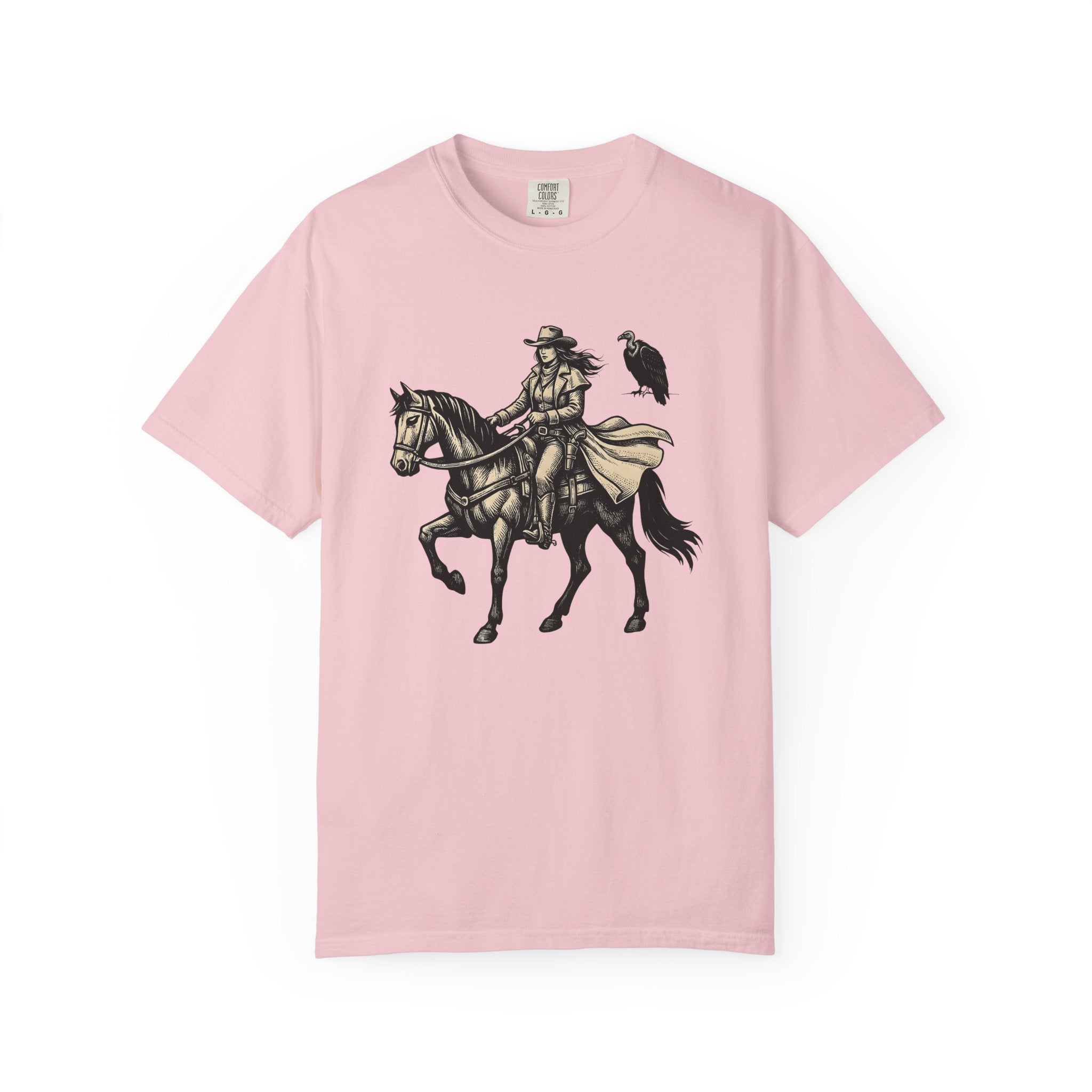 Cowgirl Horse Shirt Cowgirl Equestrian Gift Women Hand Drawn Tee Horseback T-Shirt Cowgirl Fan Handdrawn Tshirt Horse Riding Graphic Country