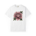 Peony Flower Shirt Boho Chic Floral Gift Women Botanical Tee Paeonia T-Shirt Hippie Fan Botanical Tshirt Flower Graphic Vintage Green Leaves