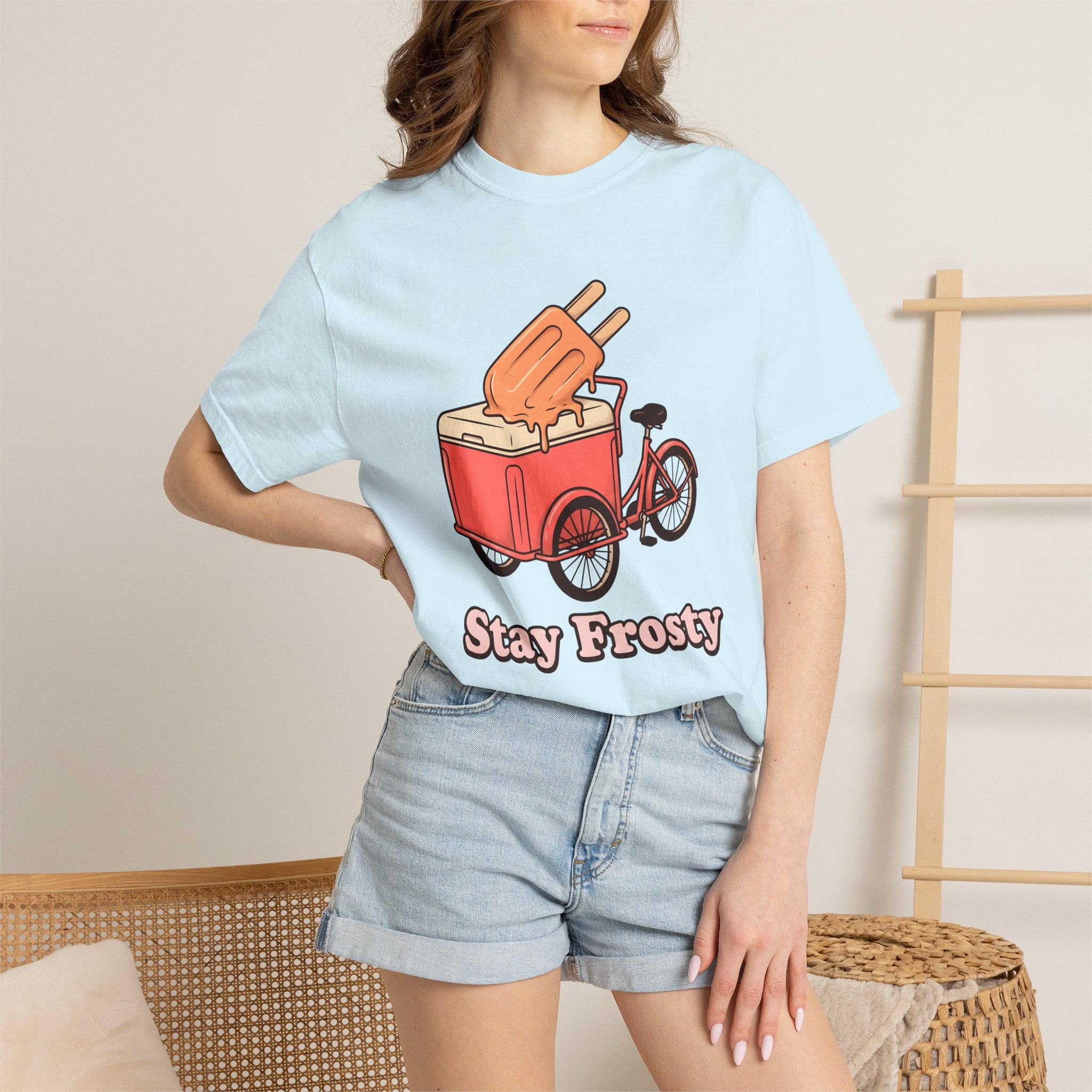 Ice Cream Cart Shirt Desserts Beach Gift Women Comic Tee Ice Cream Van T-Shirt Sweets Fan Cartoon Tshirt Coastal Graphic Vintage Bike Tshirt