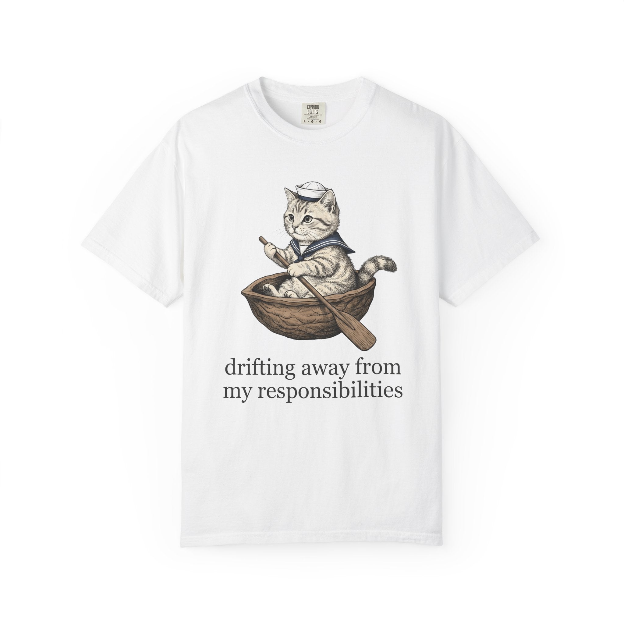 Pirate Cat Shirt Cat Joke Gift Women Classic Tee Swashbuckler T-Shirt Kitty Fan Feline Tshirt Pun Graphic Doodle Vessel Tshirt