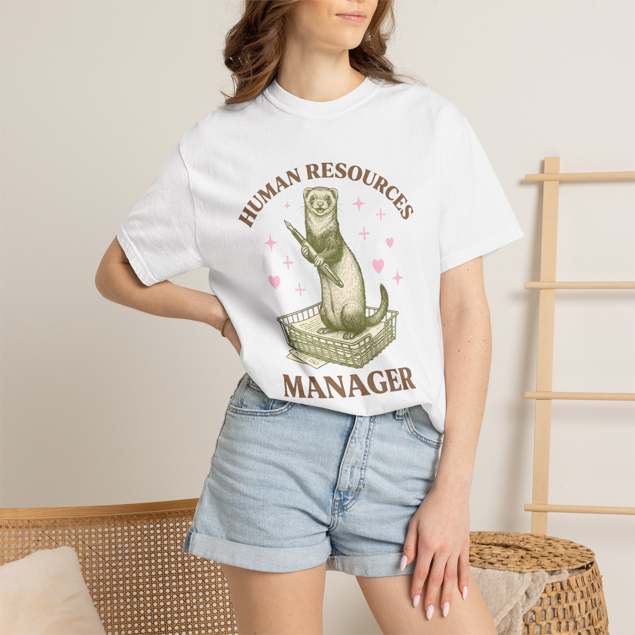 Ferret Enclosure Shirt Funny Critter Gift Women Shabby Chic Tee Ferret Cage T-Shirt Humor Fan Distressed Graphic Tshirt Brushstroke