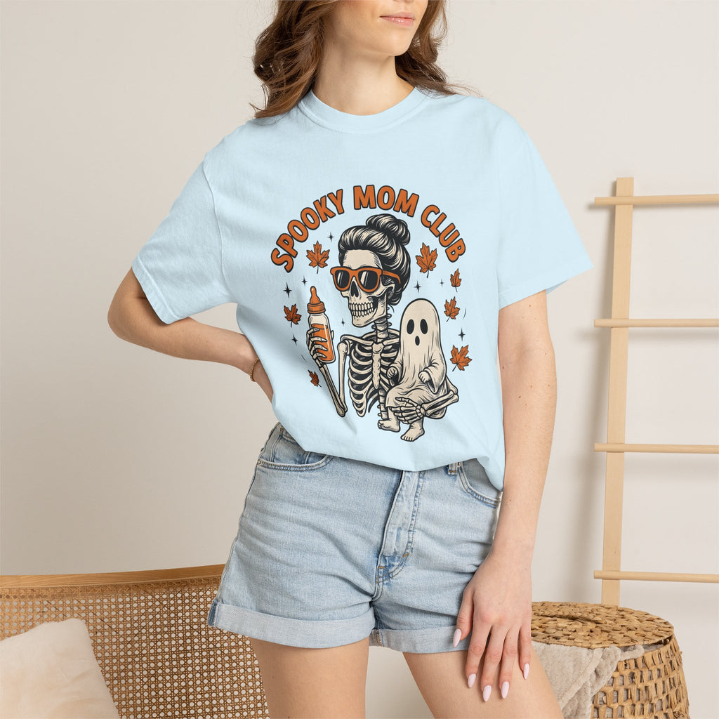 Bone Mom Spirit Baby Shirt Halloween Motherhood Gift Women Doodle Tee Spirit Baby T-Shirt Horror Fan Spooky Tshirt Motherhood Graphic