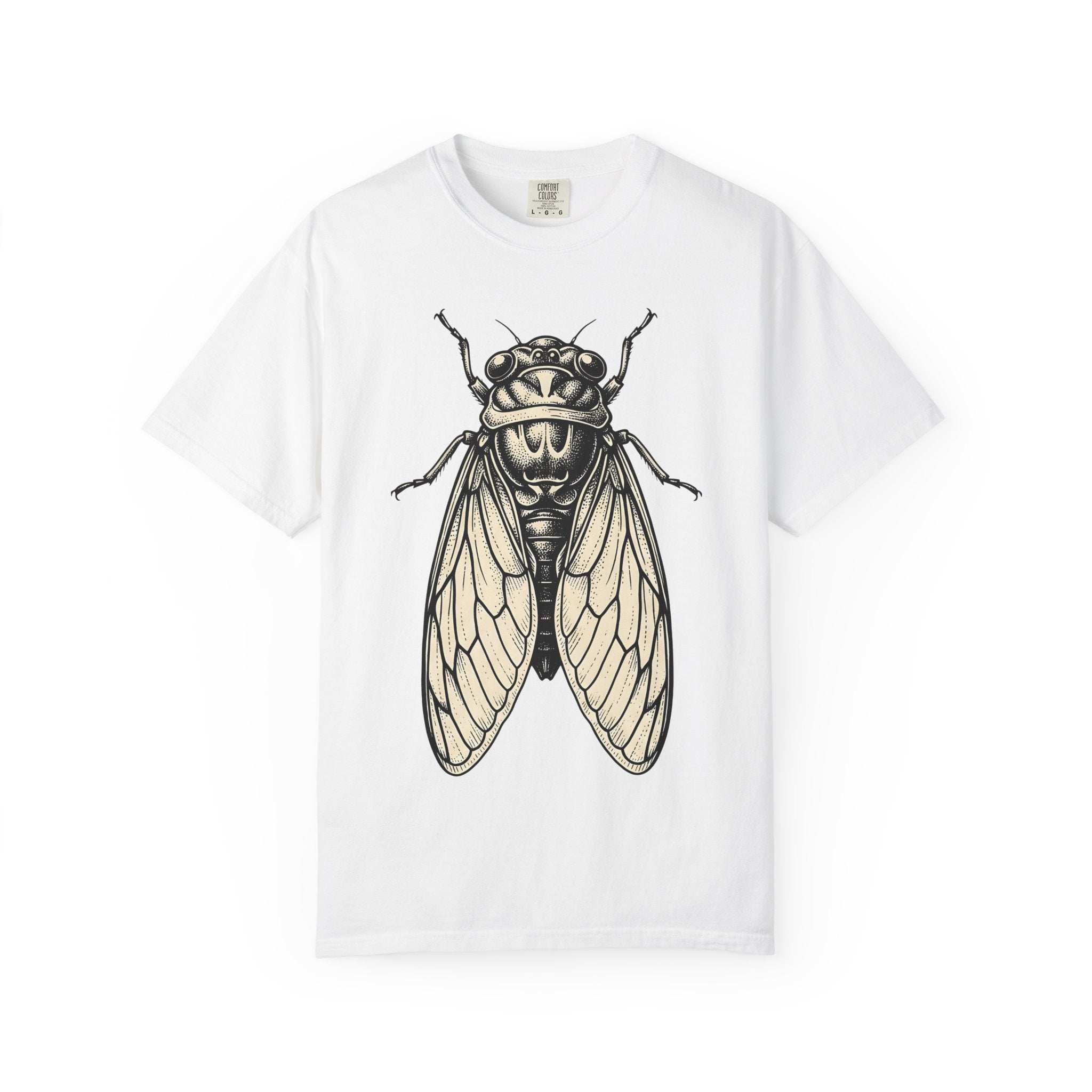 Cicada Insect Shirt Cottagecore Nature Gift Women Vintage Tee Locust T-Shirt Cottagecore Fan Distressed Tshirt Wildlife Graphic Hand Drawn