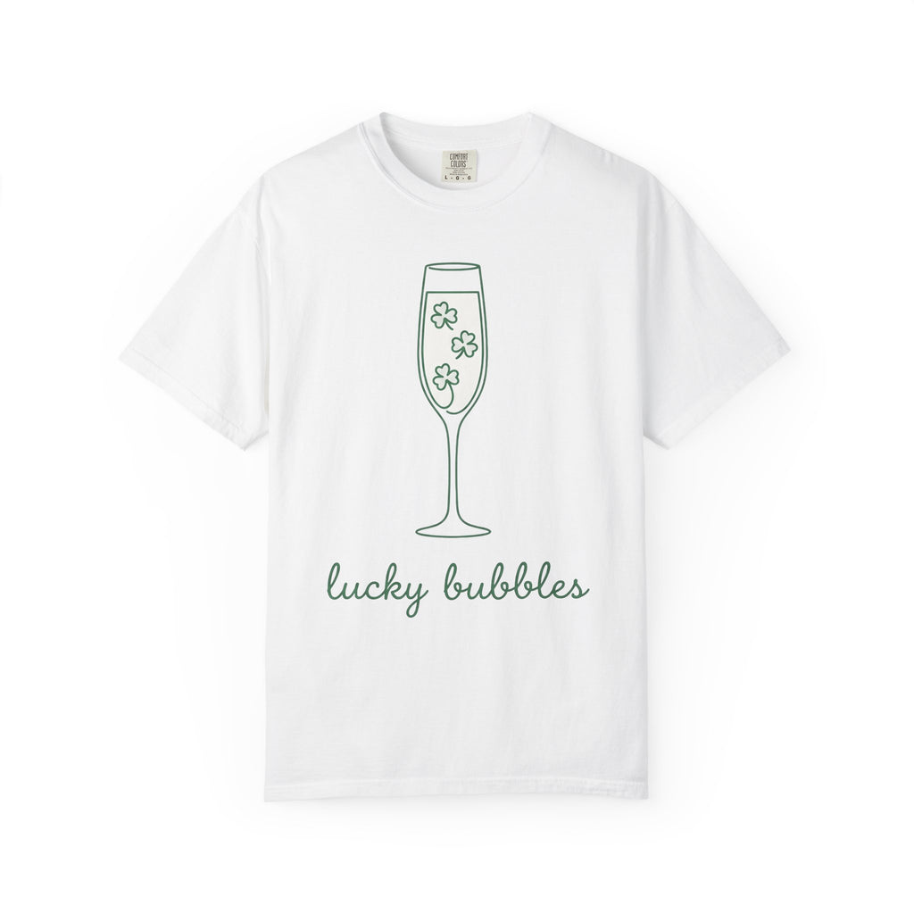 Champagne Flute Shirt St Patrick's Day Celebration Gift Women Simple Tee Champagne Glass T-Shirt Irish Fan Minimalist Tshirt Party Graphic
