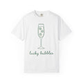 Champagne Flute Shirt St Patrick's Day Celebration Gift Women Simple Tee Champagne Glass T-Shirt Irish Fan Minimalist Tshirt Party Graphic