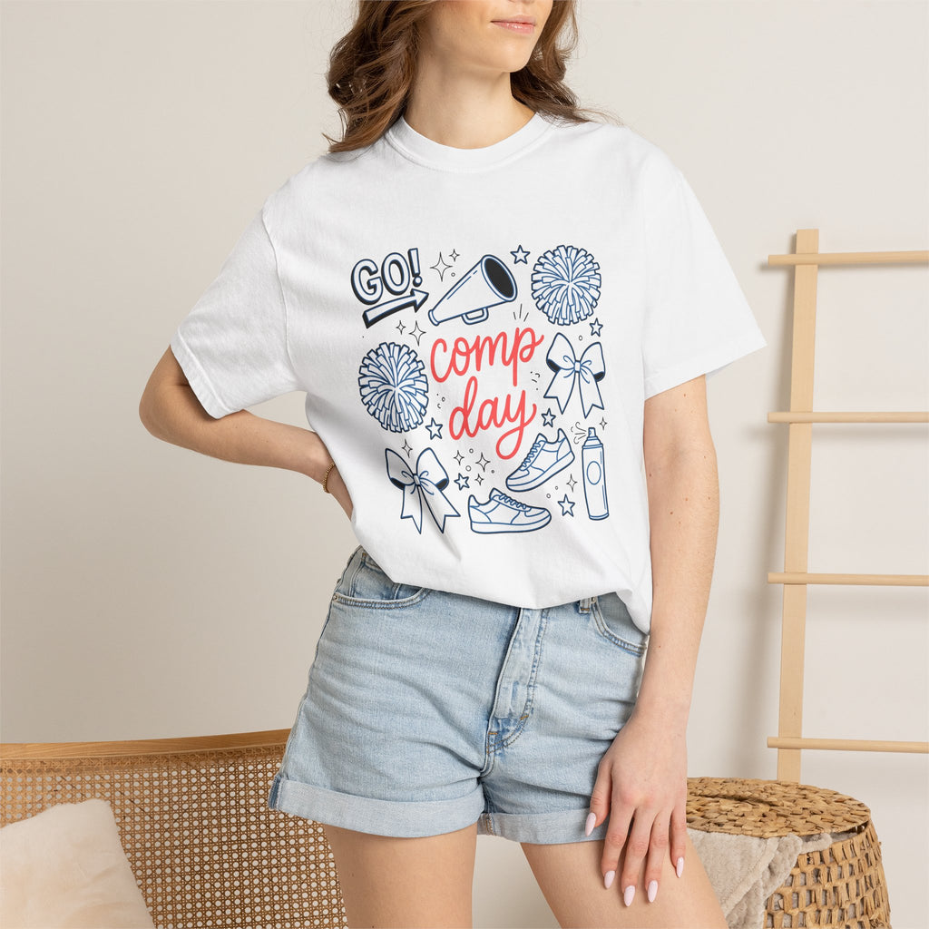 Cheer Squad Icons Shirt Moms Games Gift Women Hand Drawn Tee Cheerleaders T-Shirt Mom Fan Cheerleader Graphic Sports Graphic Classic