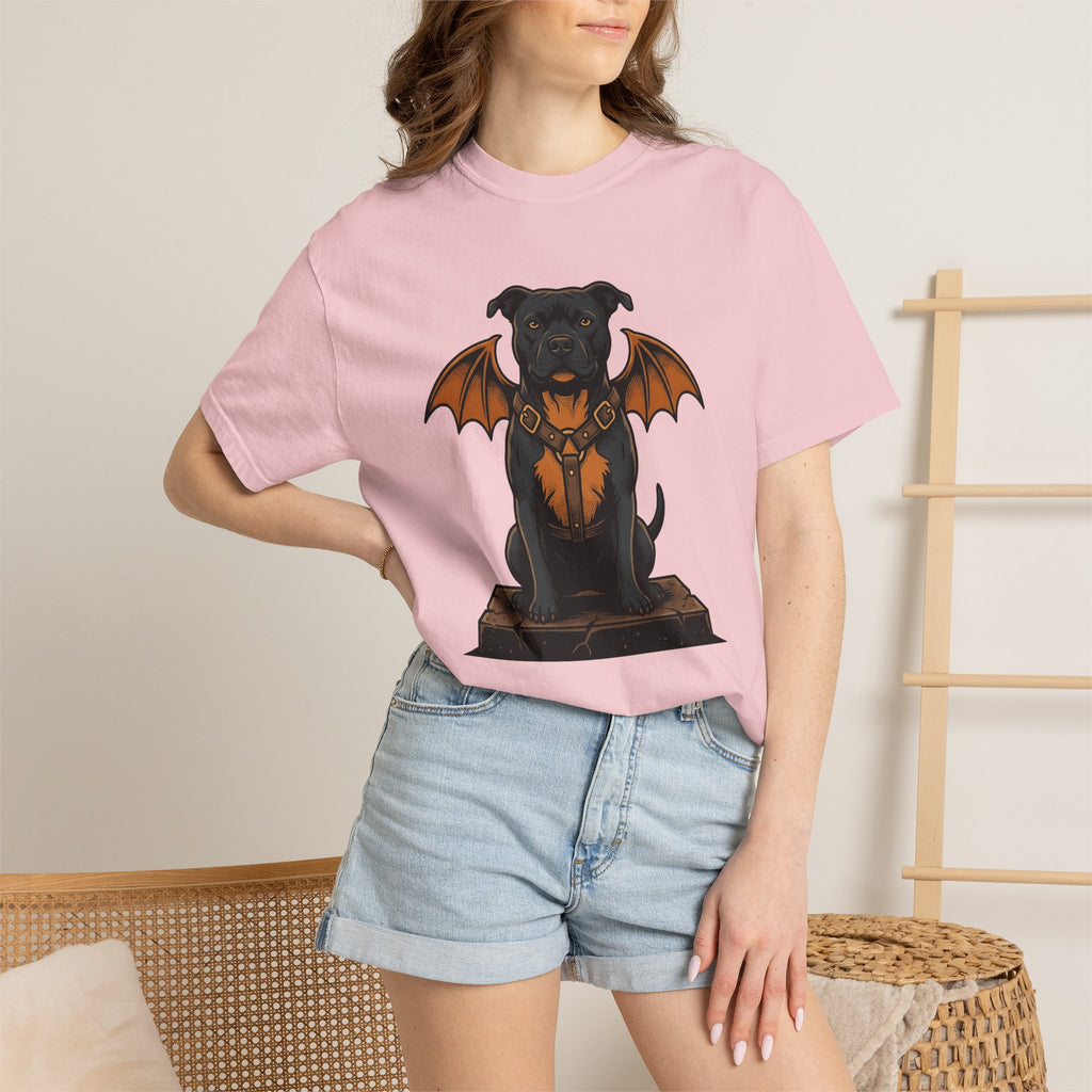 Pitbull Bat Wings Shirt Halloween Puppy Gift Women Sketch Tee Bully T-Shirt Horror Fan Pitbull Drawing Old School Belt Tshirt